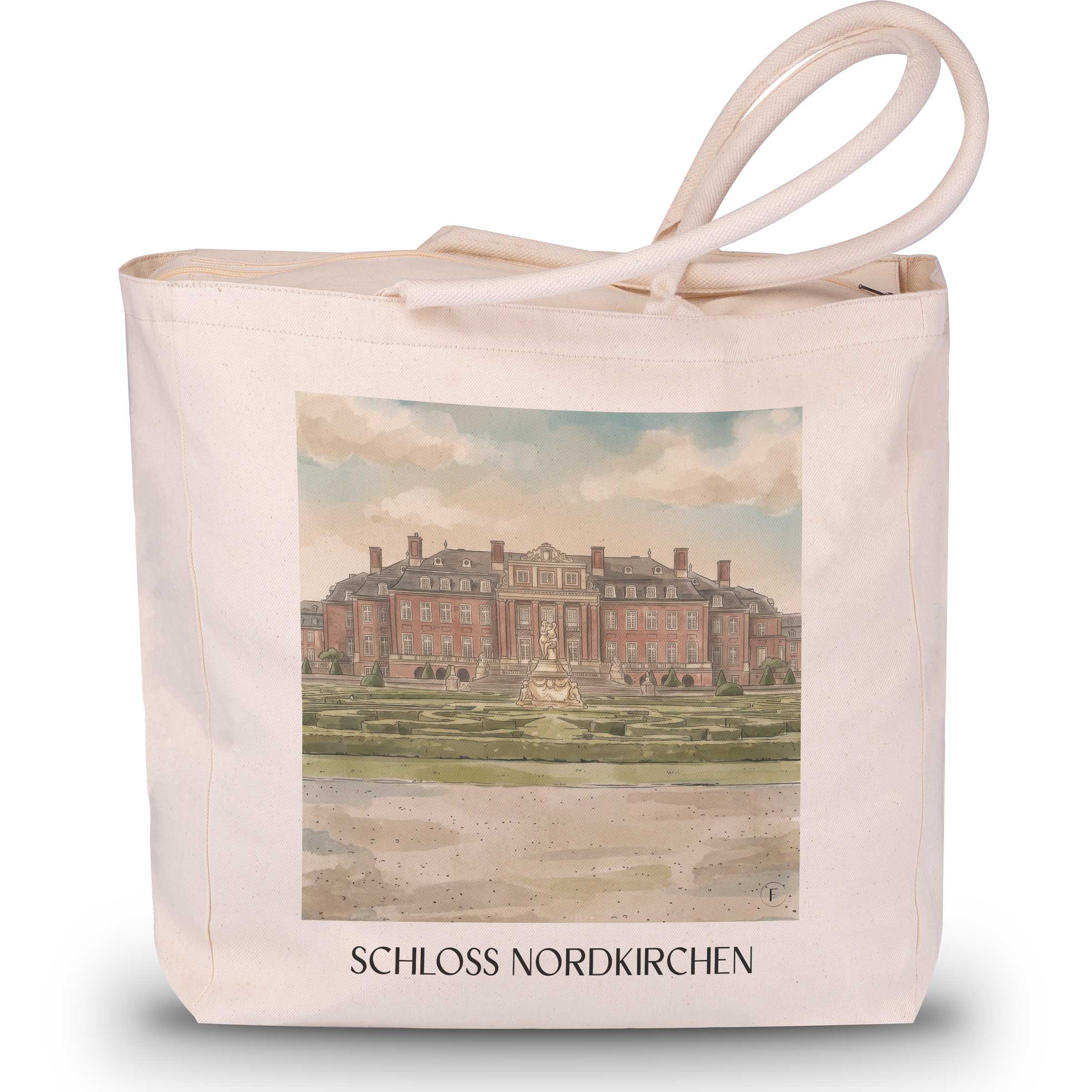 schloss-nordkirchen-münsterland-deutschland-einkaufstasche-aquarell