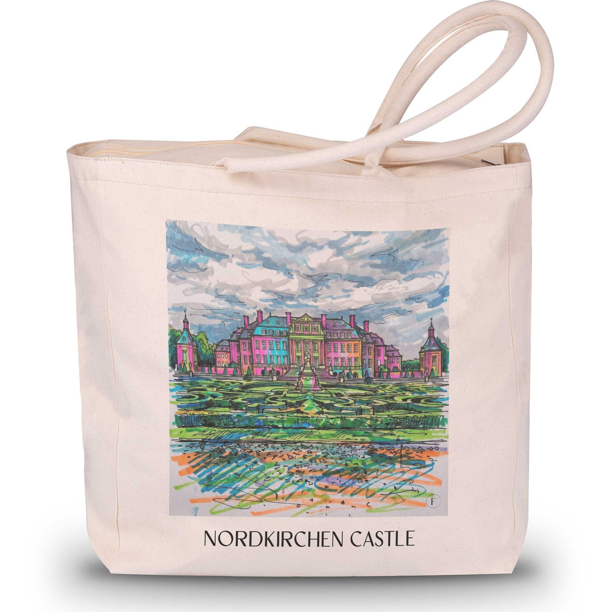 Schloss Nordkirchen Shopping Tasche - Münsterland - Deutschland Tote Bag - Einkaufstasche im Tag Graffiti Stil - favplace
