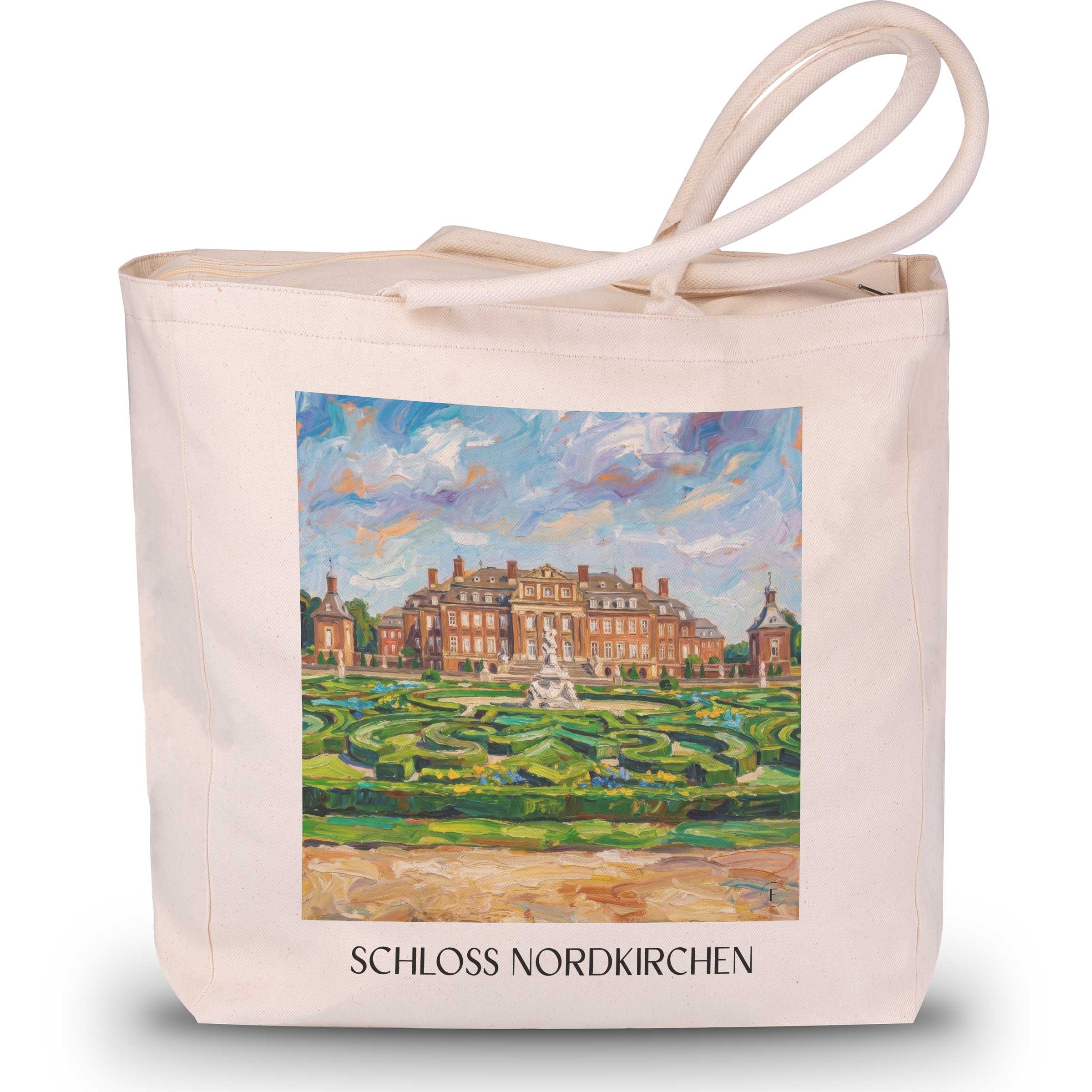 schloss-nordkirchen-münsterland-deutschland-einkaufstasche-oil-painting-oelgemaelde