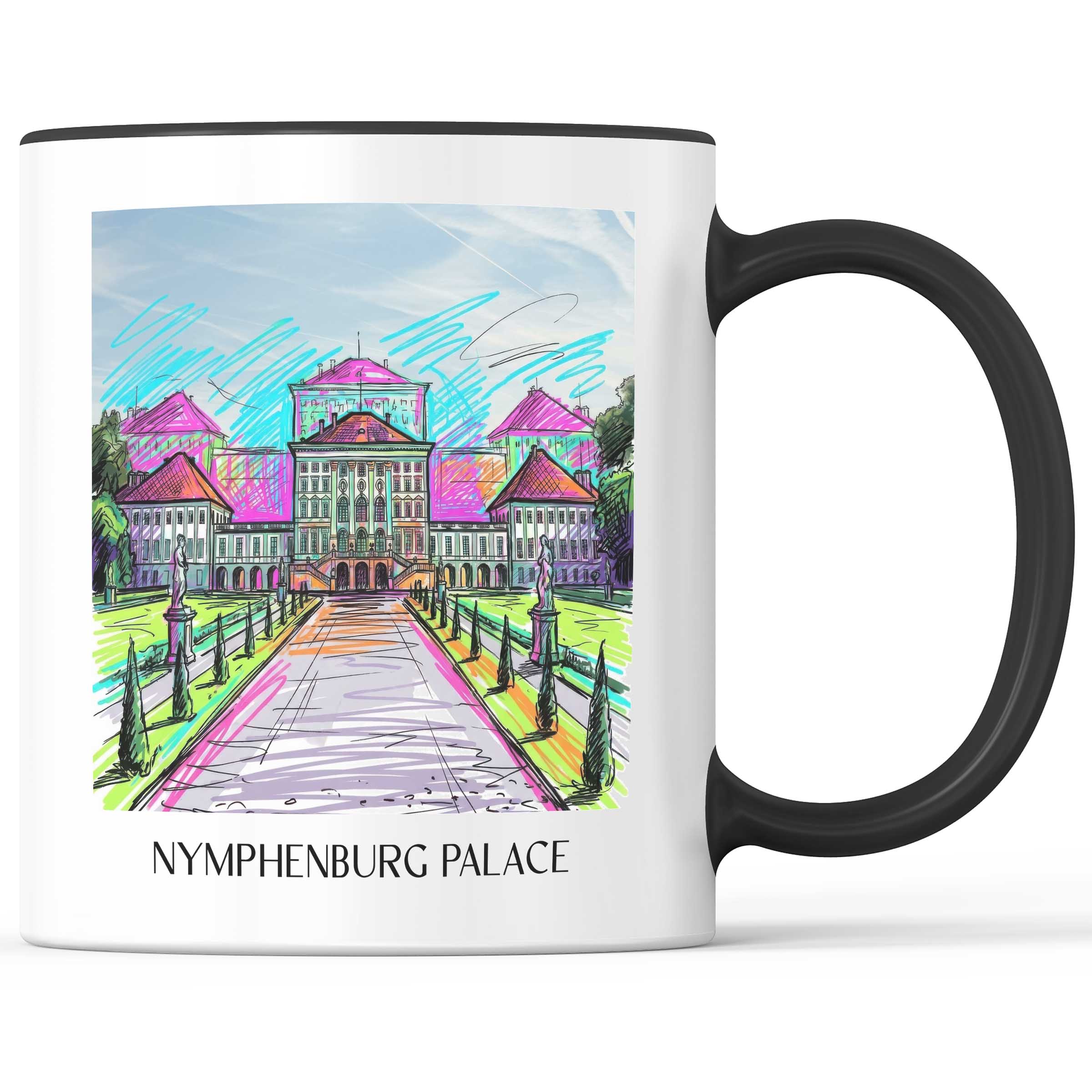 Schloss Nymphenburg Kaffeebecher - München - Deutschland Becher - Kaffeetasse im Tag Graffiti Stil