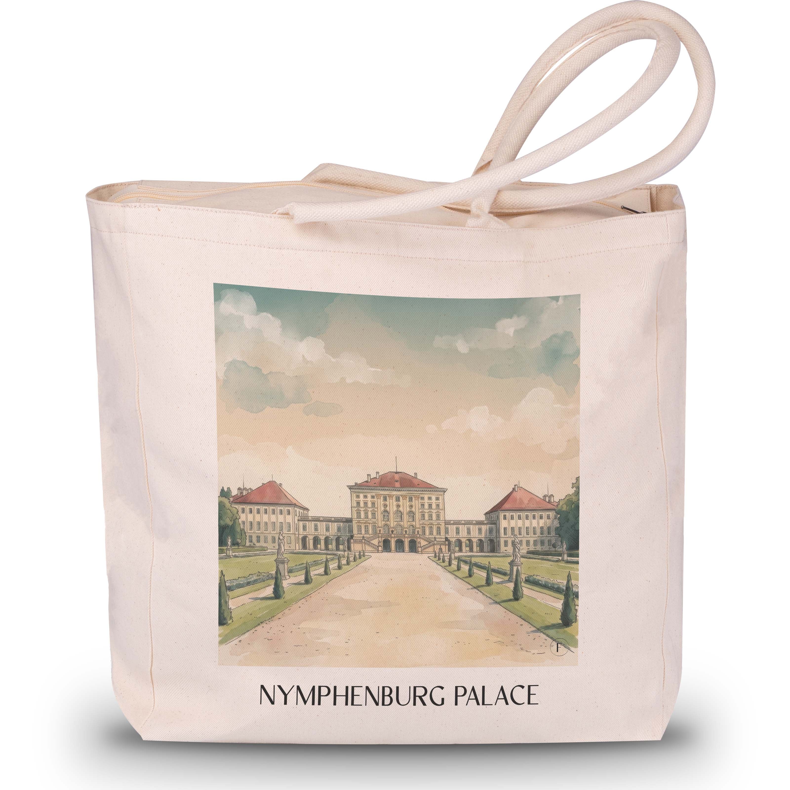 Schloss Nymphenburg Shopping Tasche - München - Deutschland Tote Bag - Einkaufstasche im Aquarell Stil - favplace