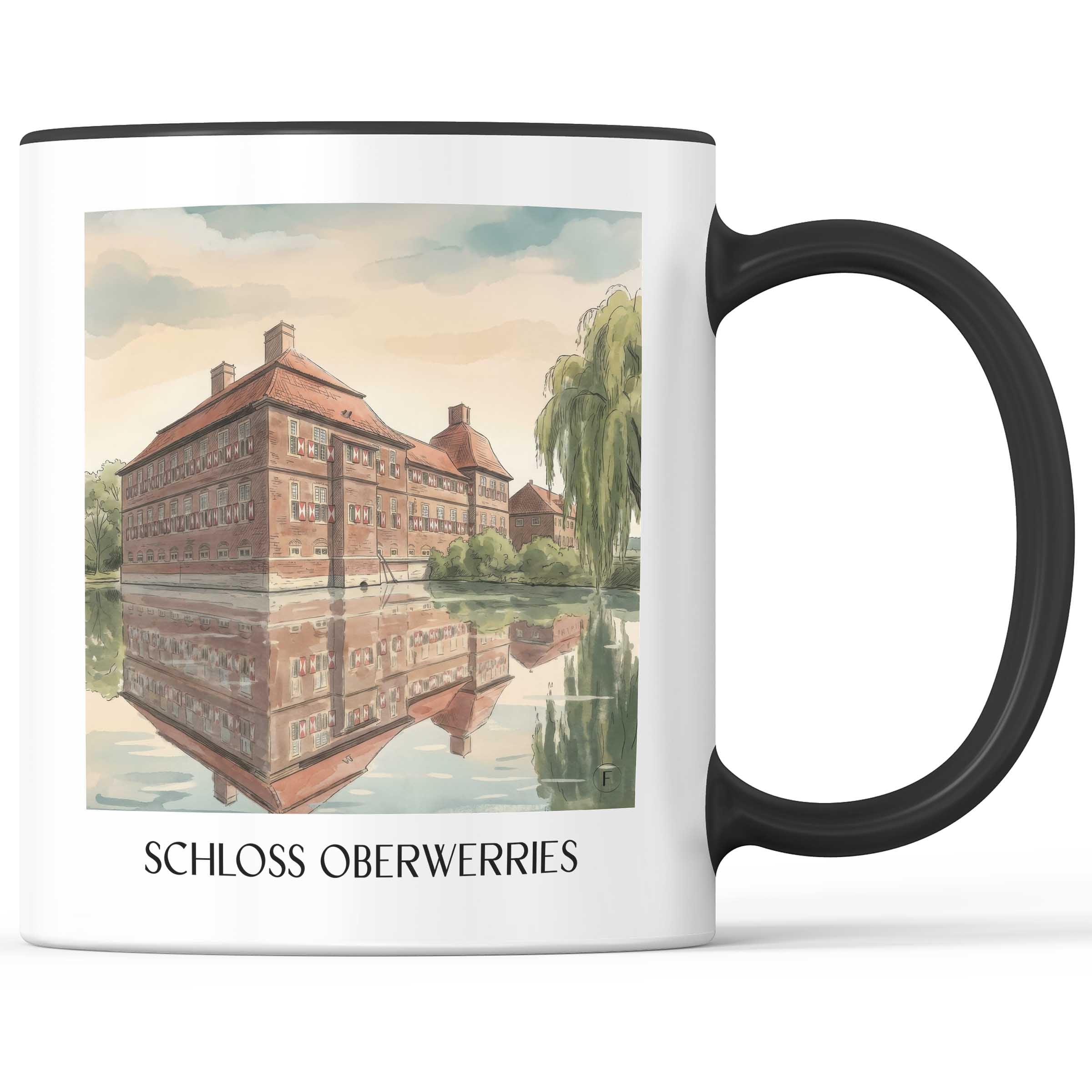 schloss-oberwerries-hamm-deutschland-kaffeebecher-aquarell
