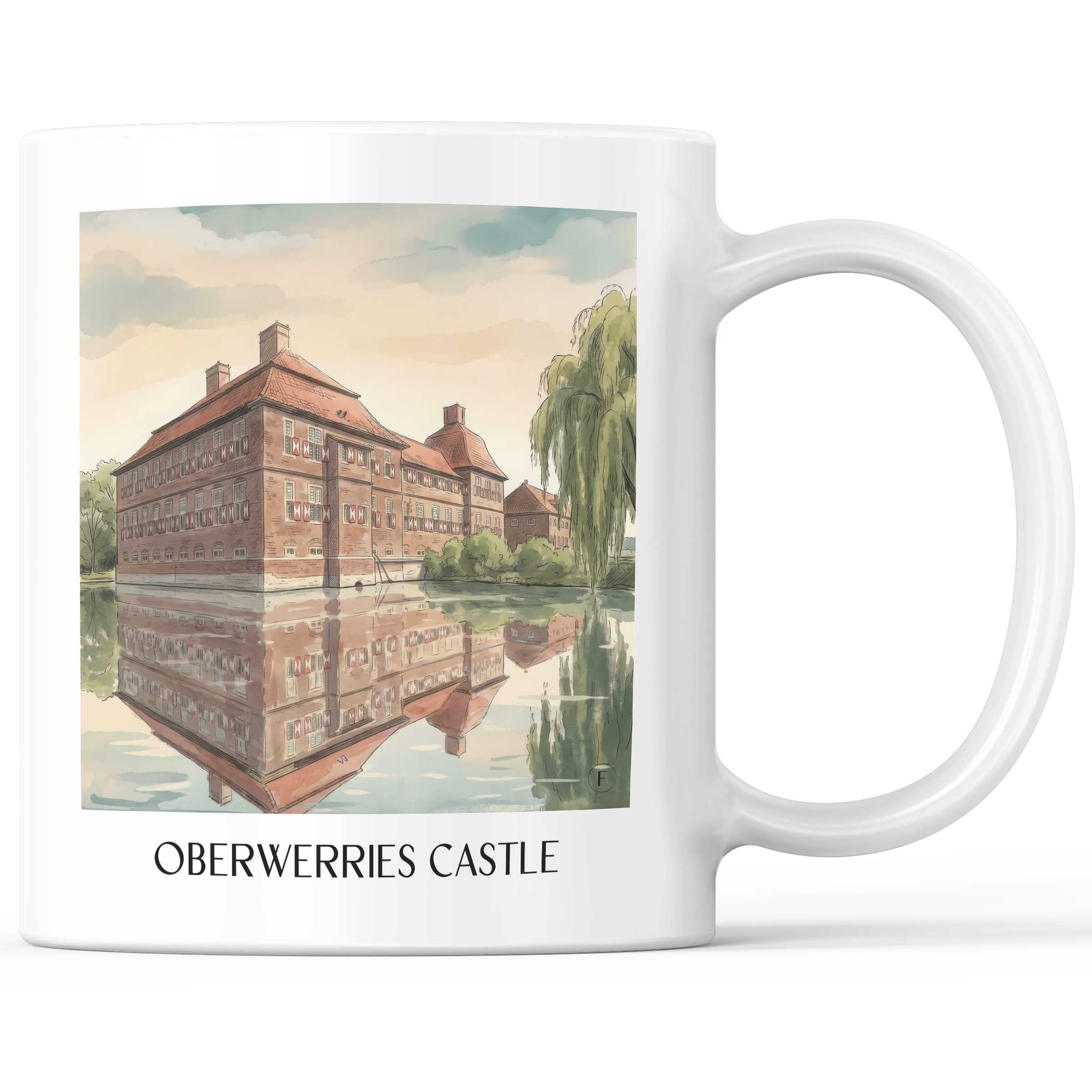 Schloss Oberwerries Kaffeebecher - Hamm - Deutschland Becher - Kaffeetasse im Aquarell Stil - favplace