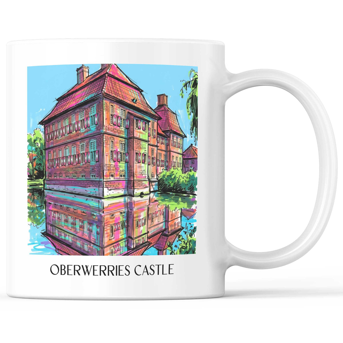 Schloss Oberwerries Kaffeebecher - Hamm - Deutschland Becher - Kaffeetasse im Tag Graffiti Stil - favplace
