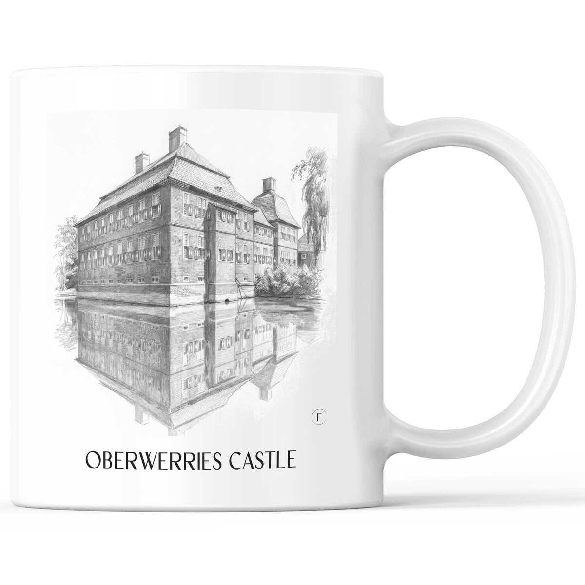 Schloss Oberwerries Kaffeebecher - Hamm - Deutschland Becher - Kaffeetasse im Zeichnung Stil - favplace