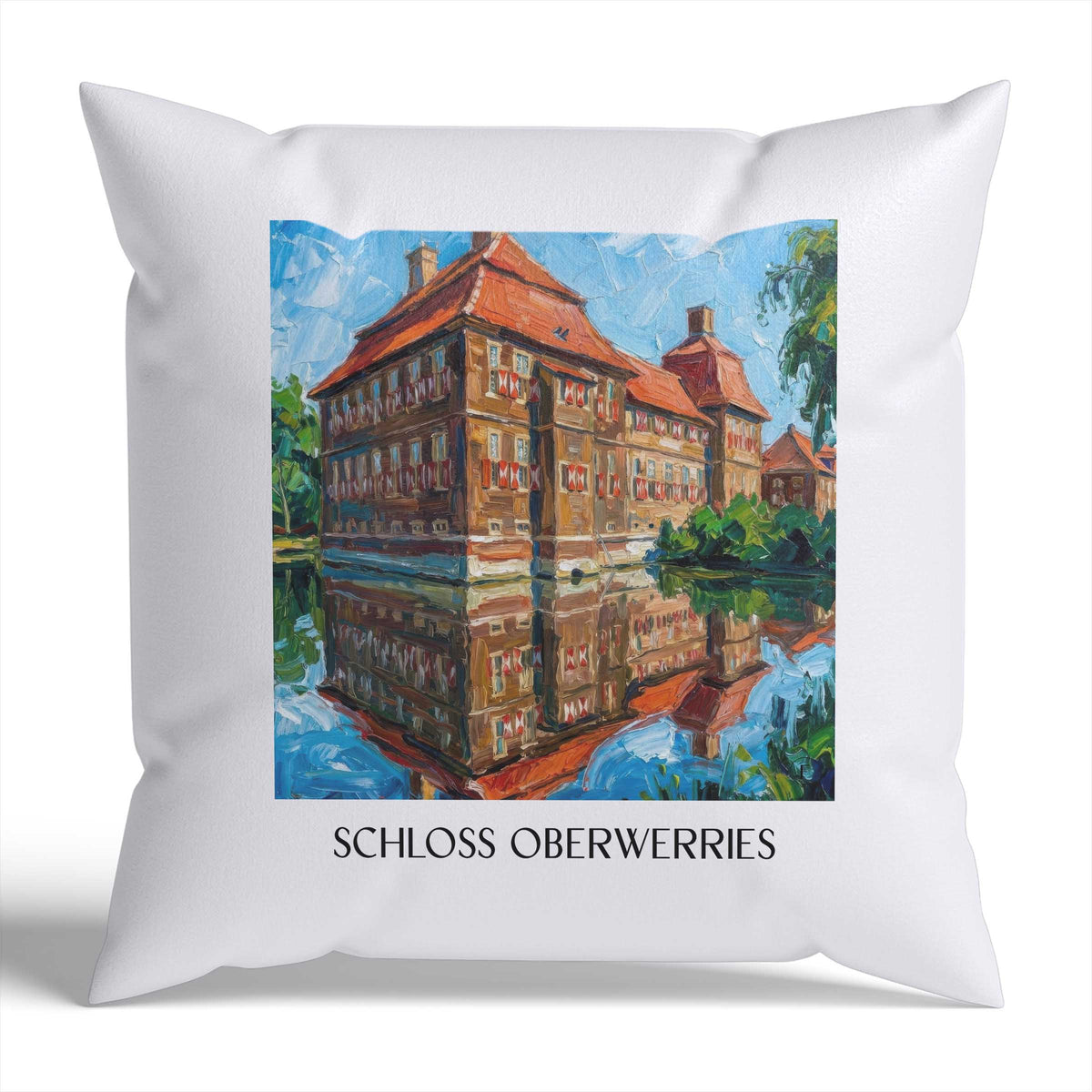 schloss-oberwerries-hamm-deutschland-kissenbezug-oil-painting-oelgemaelde
