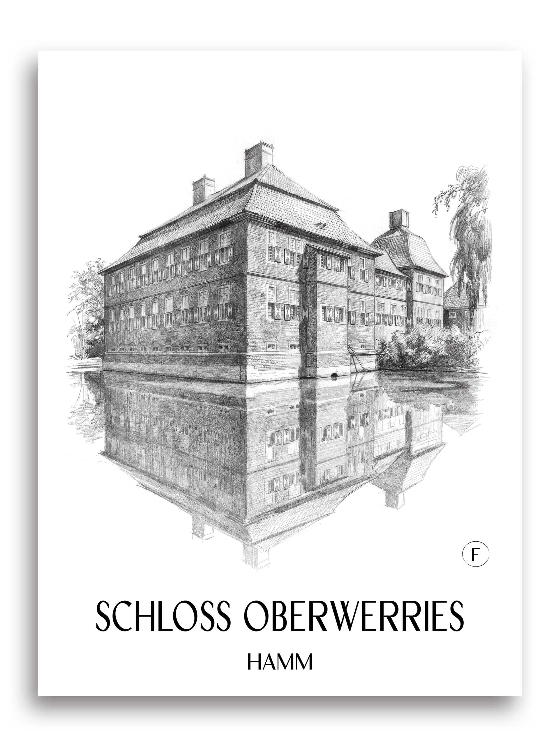schloss-oberwerries-hamm-deutschland-poster-bleistift-zeichnung-drawing