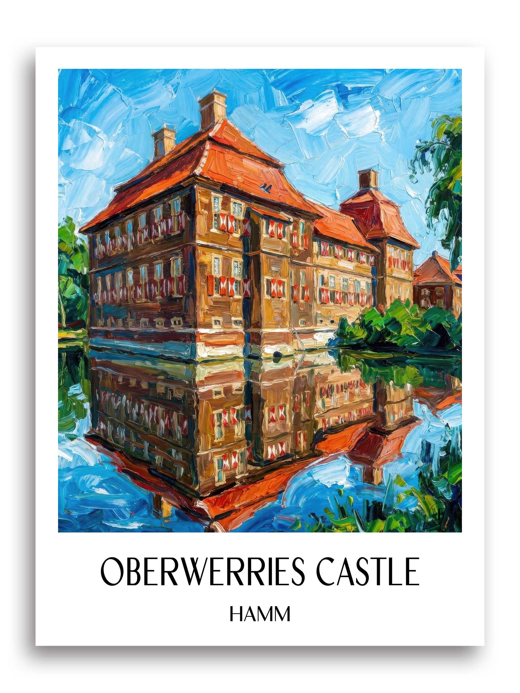 Schloss Oberwerries Poster - Hamm - Deutschland Kunstdruck - Ölgemälde von A4 bis A1 - favplace