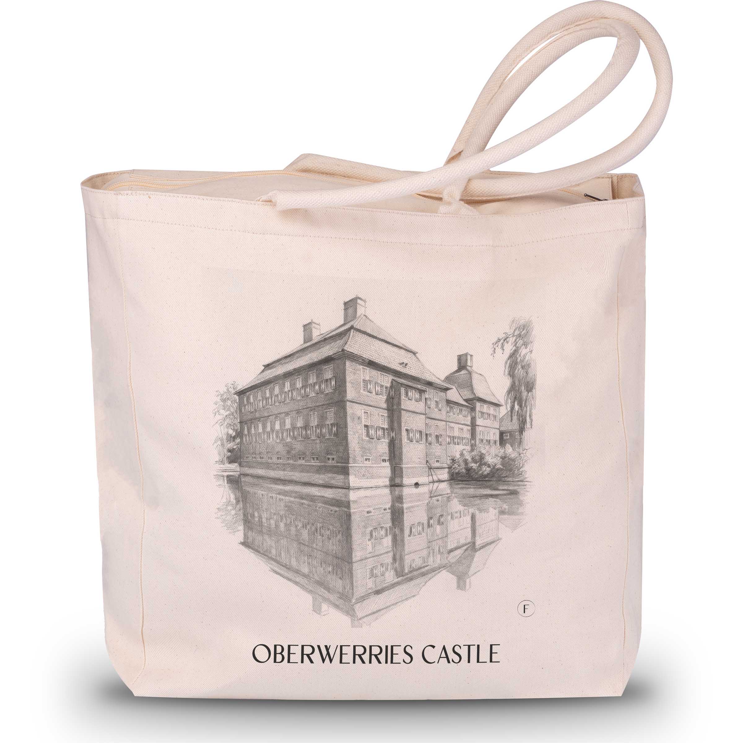 Schloss Oberwerries Shopping Tasche - Hamm - Deutschland Tote Bag - Einkaufstasche im Zeichnung Stil - favplace