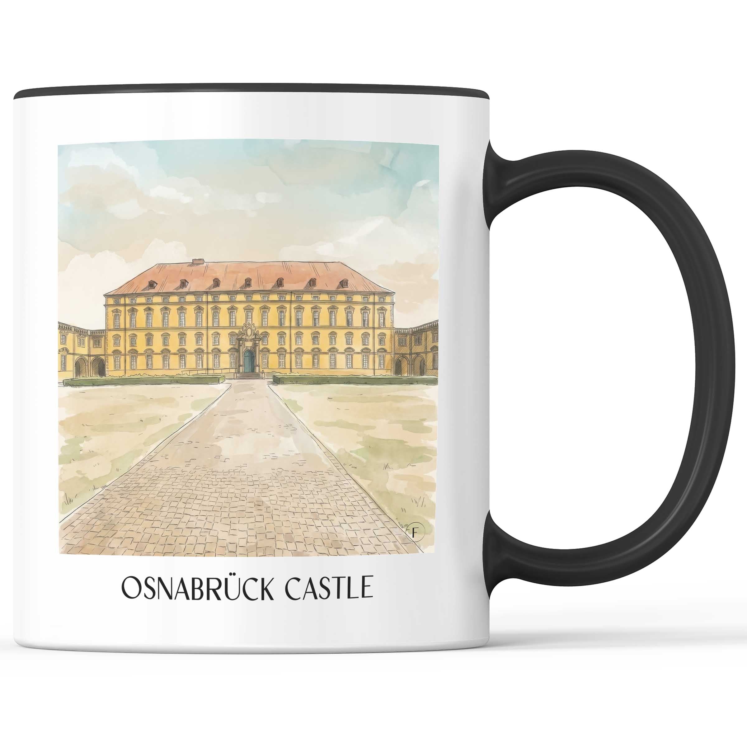Schloss Osnabrück Kaffeebecher - Niedersachsen - Deutschland Becher - Kaffeetasse im Aquarell Stil - favplace