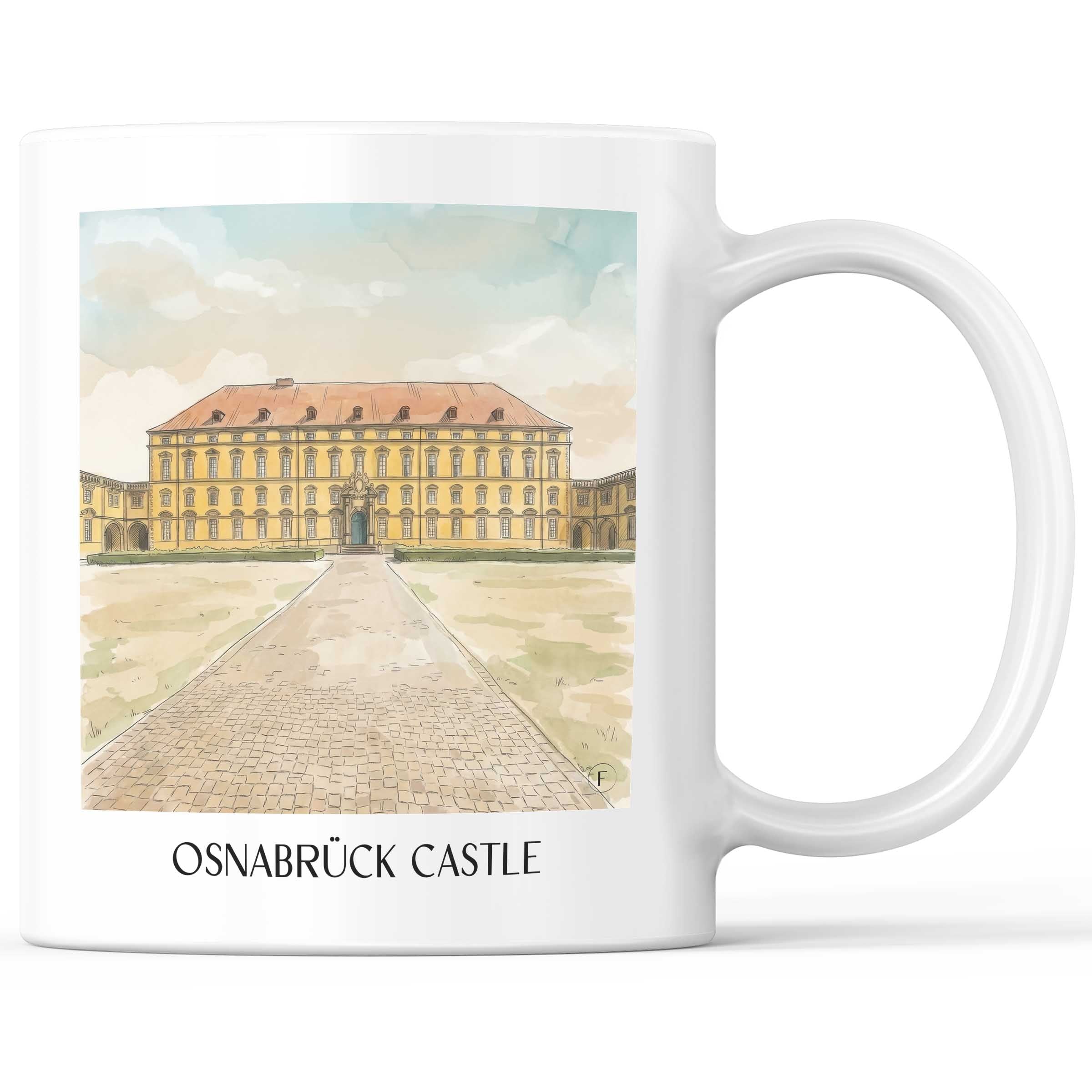 Schloss Osnabrück Kaffeebecher - Niedersachsen - Deutschland Becher - Kaffeetasse im Aquarell Stil - favplace