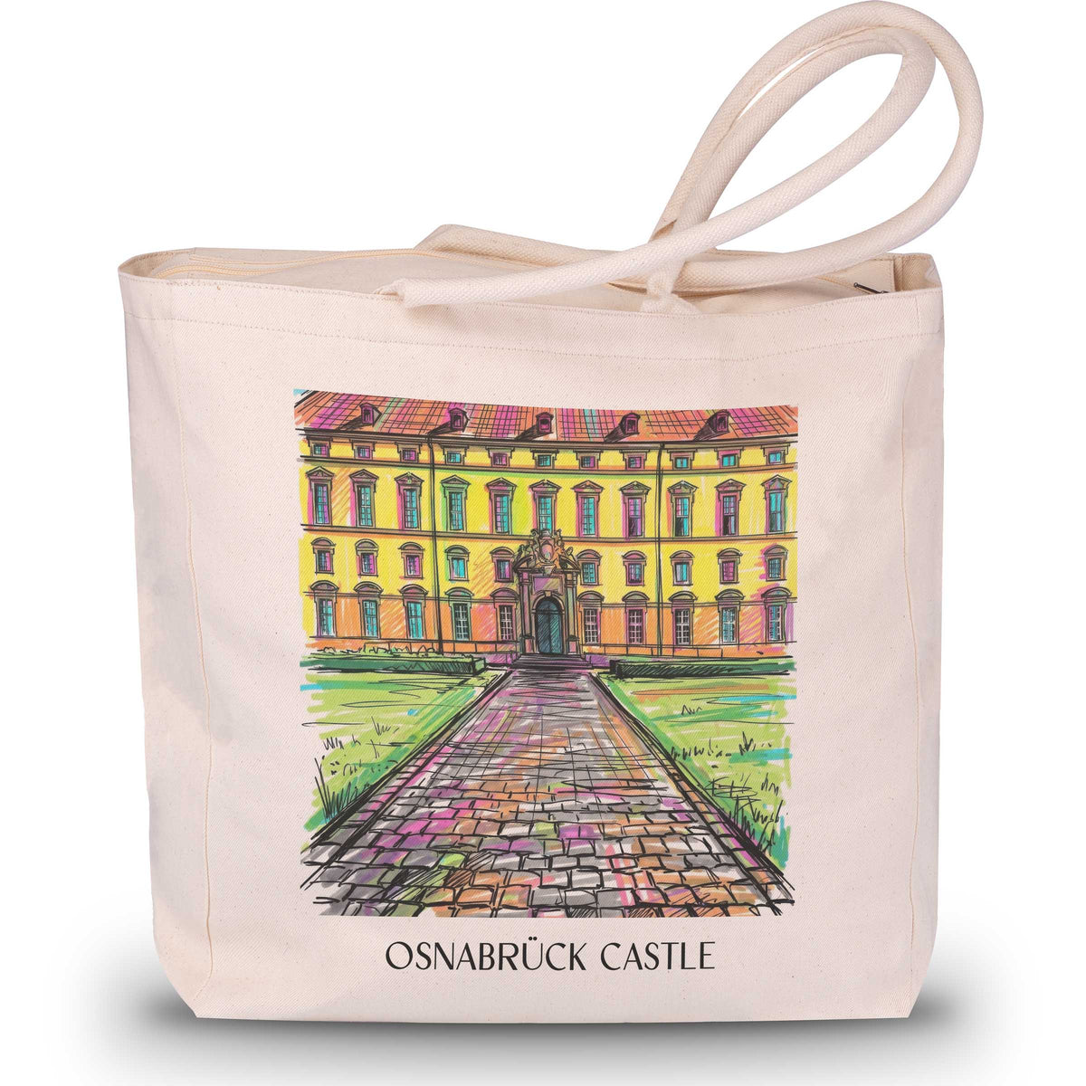 Schloss Osnabrück Shopping Tasche - Niedersachsen - Deutschland Tote Bag - Einkaufstasche im Tag Graffiti Stil - favplace