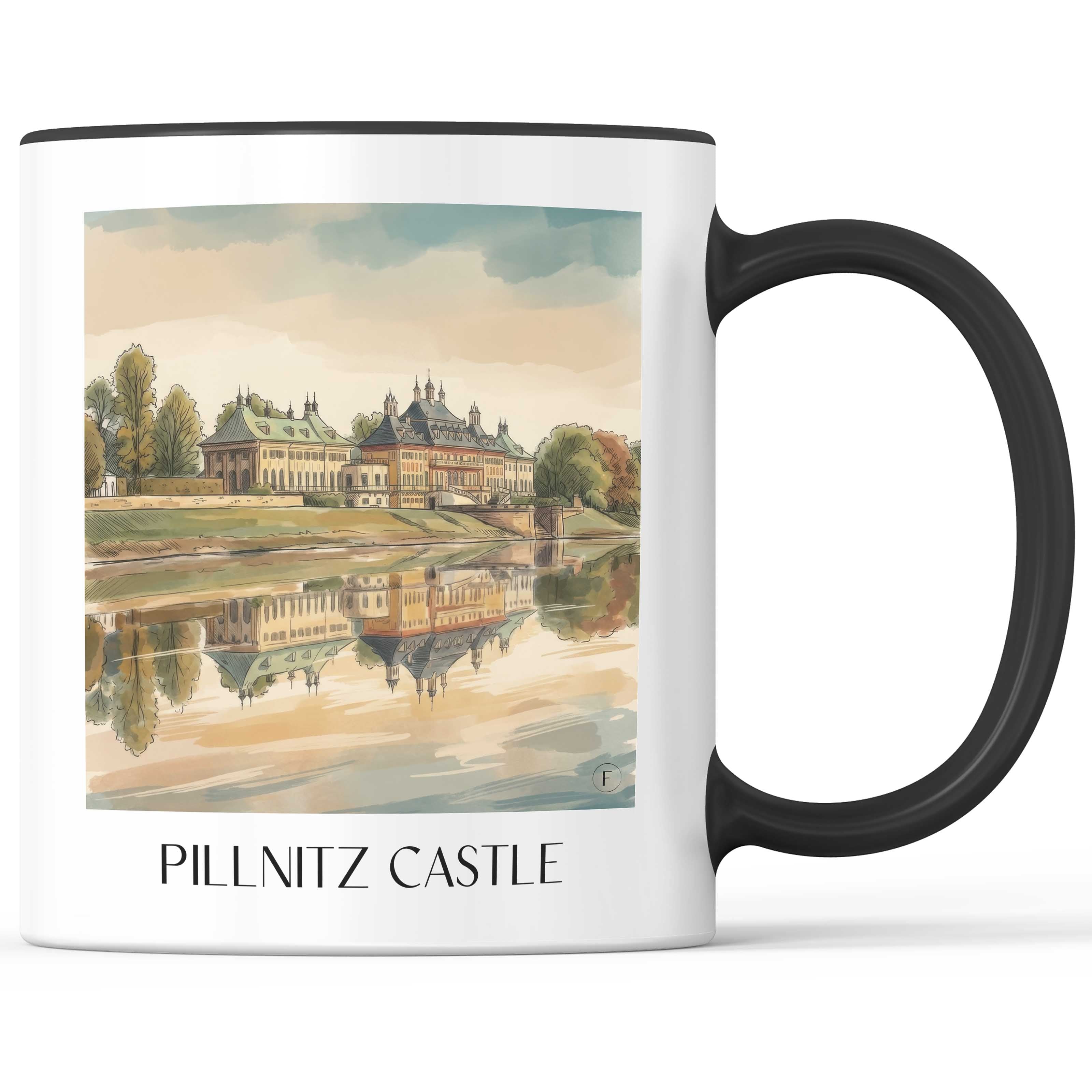 Schloss Pilnitz Kaffeebecher - Dresden - Deutschland Becher - Kaffeetasse im Aquarell Stil - favplace