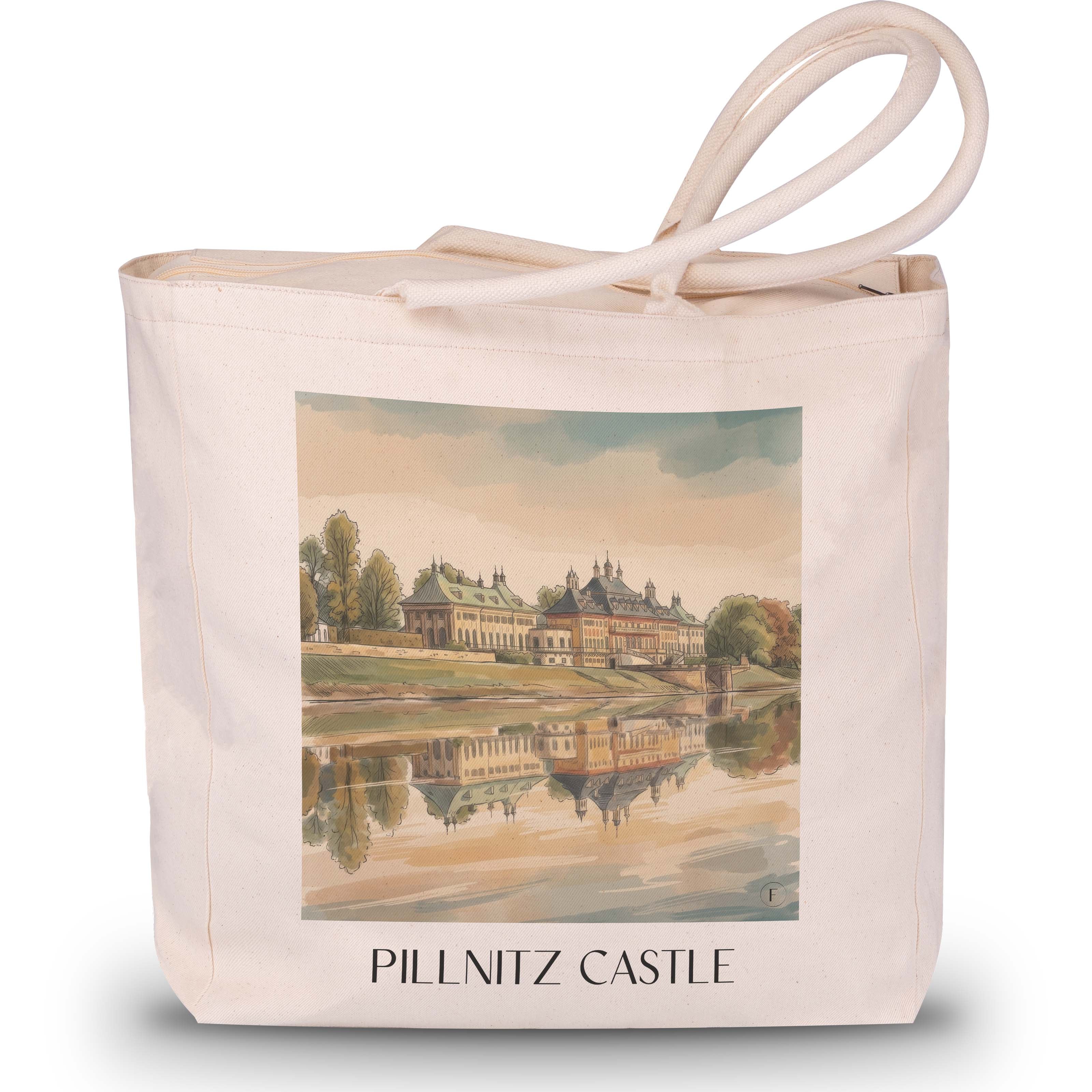 Schloss Pilnitz Shopping Tasche - Dresden - Deutschland Tote Bag - Einkaufstasche im Aquarell Stil - favplace