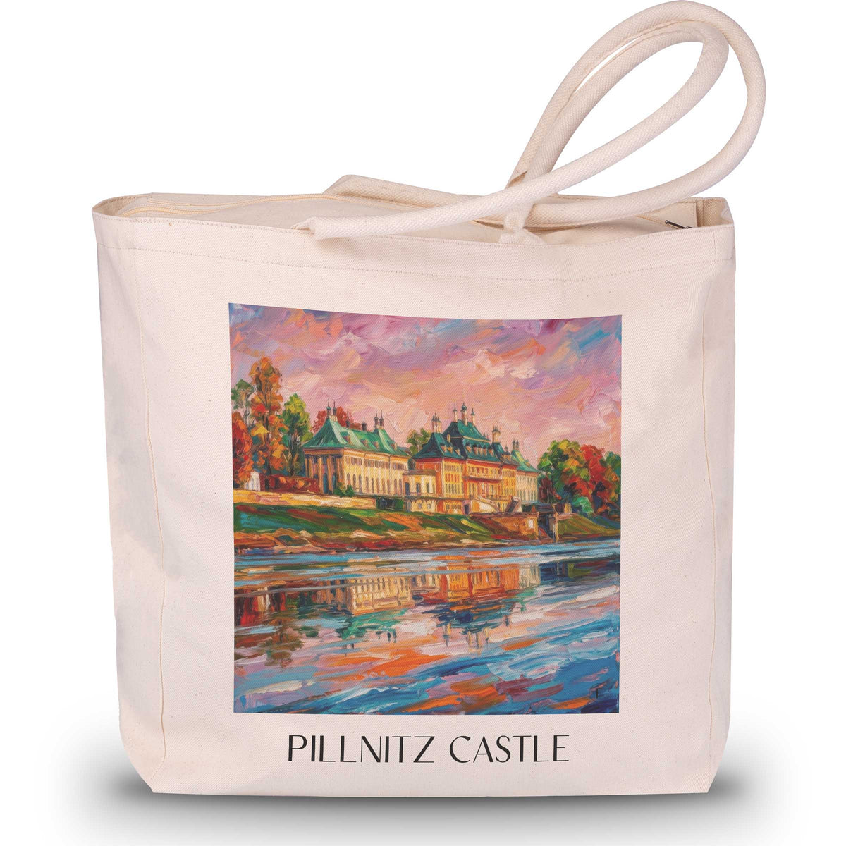 Schloss Pilnitz Shopping Tasche - Dresden - Deutschland Tote Bag - Einkaufstasche im Ölgemälde Stil - favplace