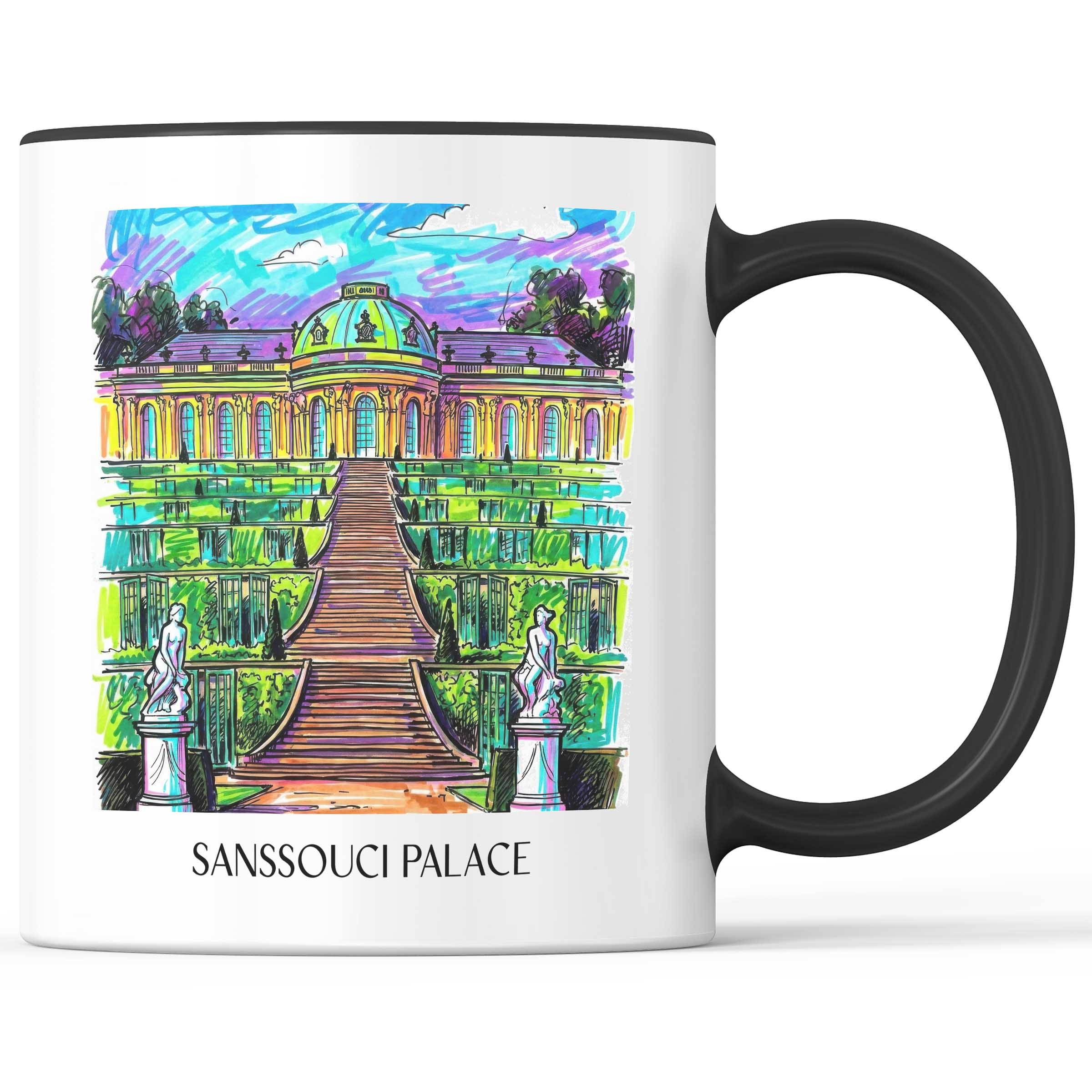 Schloss Sanssouci Kaffeebecher - Potsdam - Deutschland Becher - Kaffeetasse im Tag Graffiti Stil