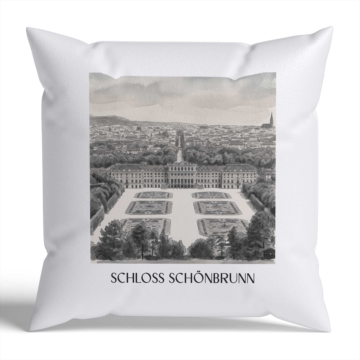 schloss-schönbrunn-wien-österreich-kissenbezug-aquarell-schwarz-weiss