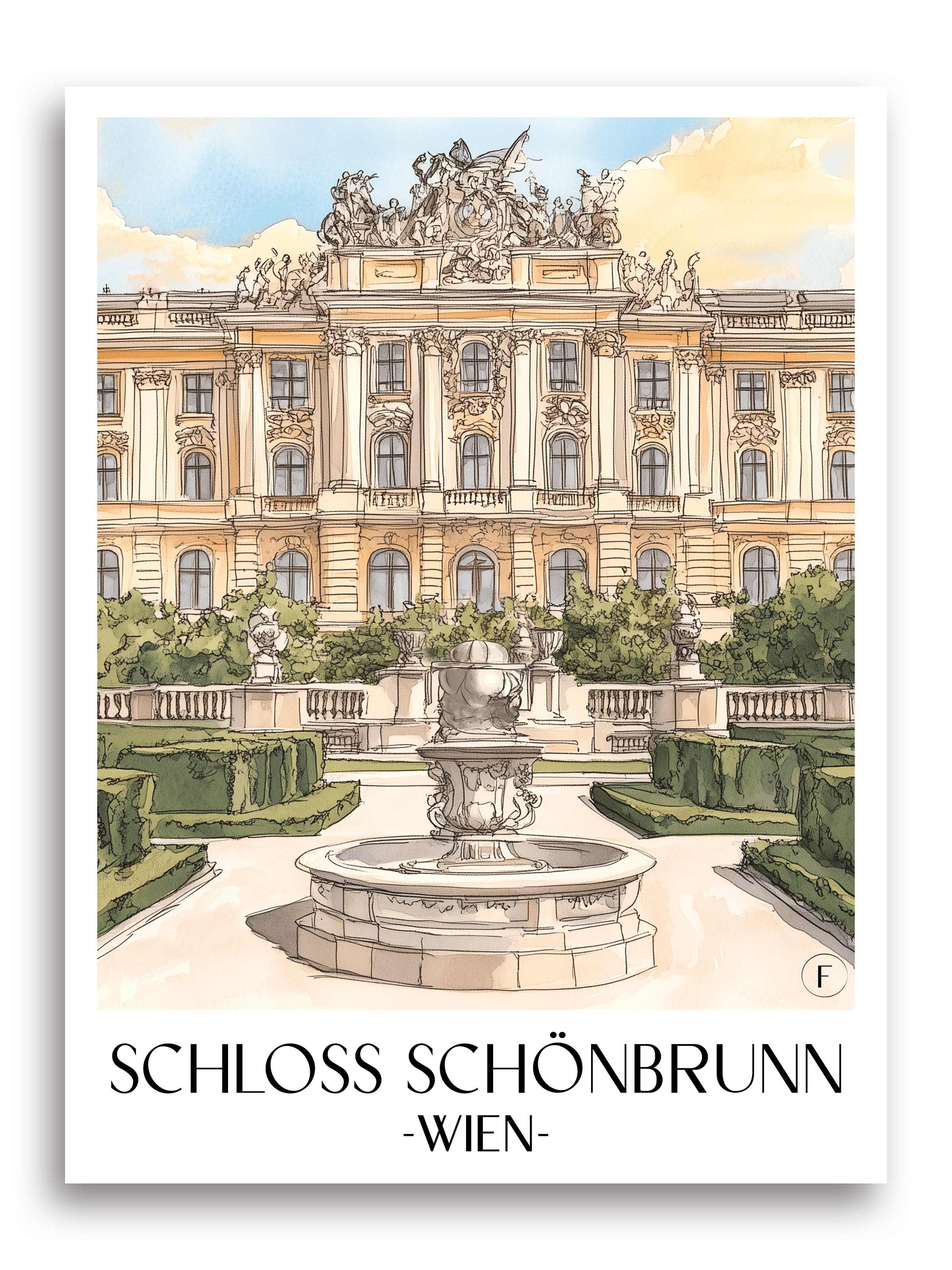 schloss-schönbrunn-wien-österreich-poster-aquarell