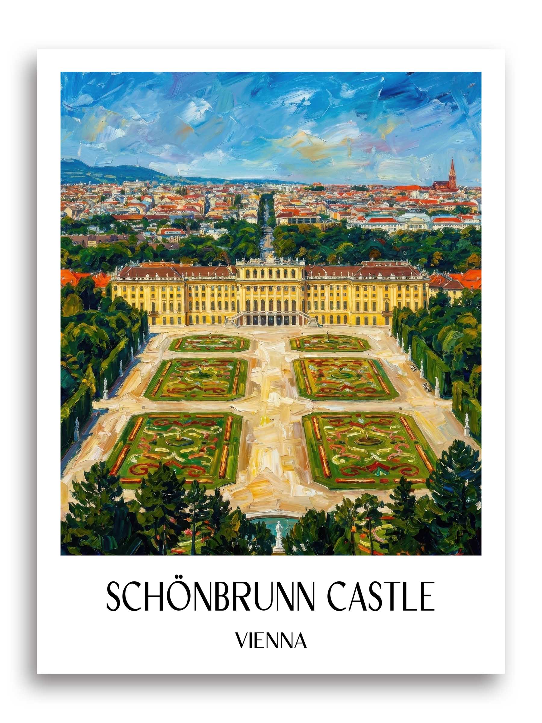 Schloss Schönbrunn Poster - Wien - Österreich Kunstdruck - Ölgemälde von A4 bis A1 - favplace