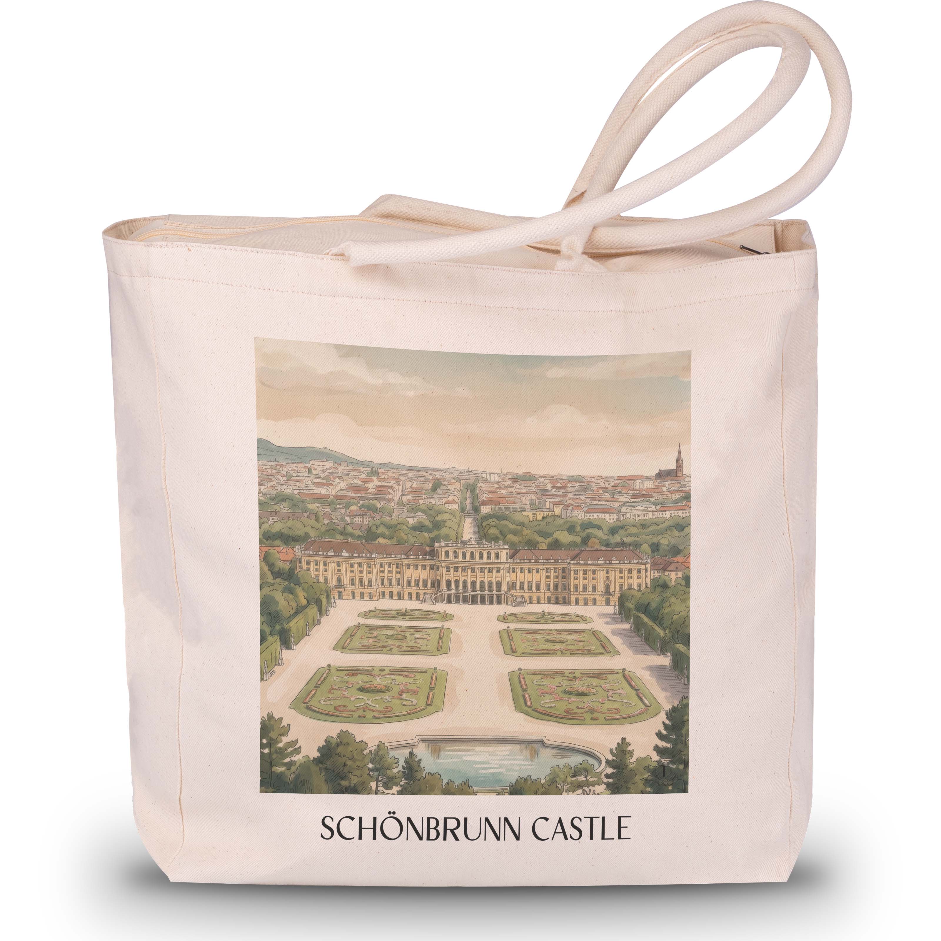 Schloss Schönbrunn Shopping Tasche - Wien - Österreich Tote Bag - Einkaufstasche im Aquarell Stil - favplace