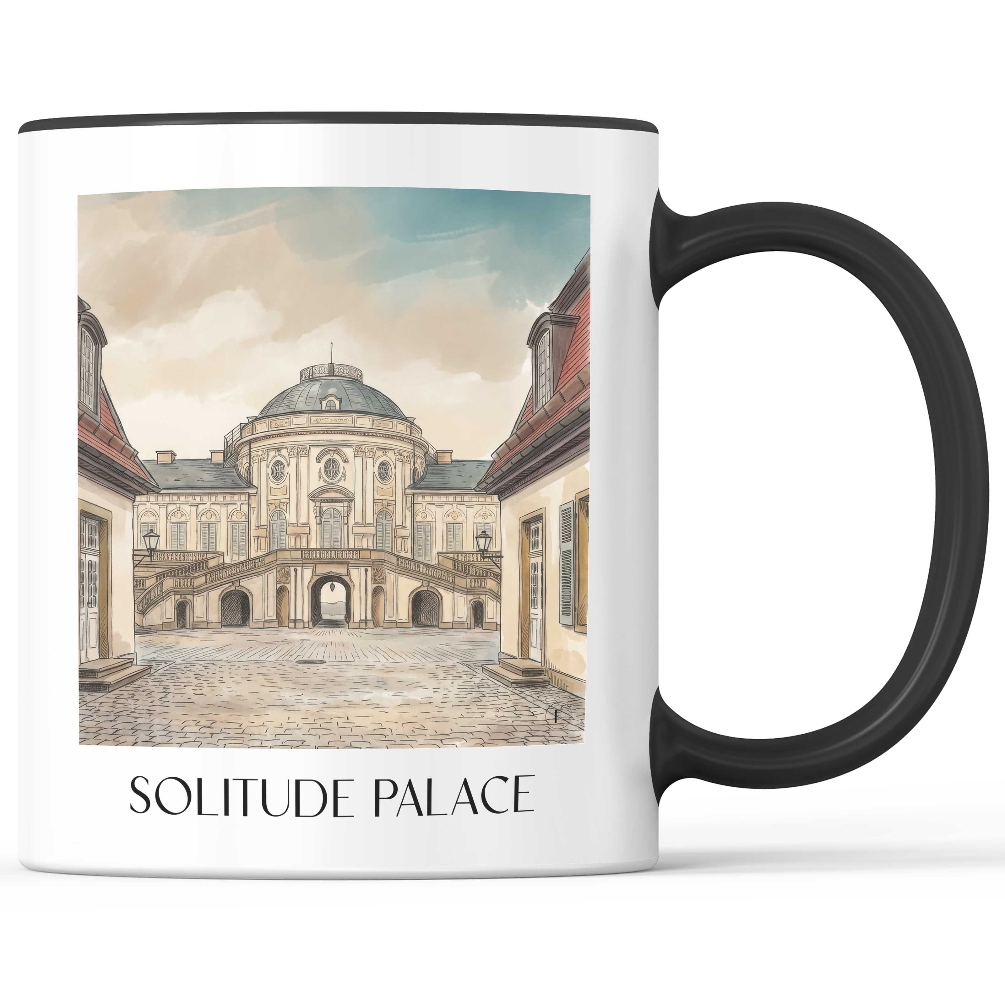 Schloss Solitude Kaffeebecher - Stuttgart - Deutschland Becher - Kaffeetasse im Aquarell Stil - favplace