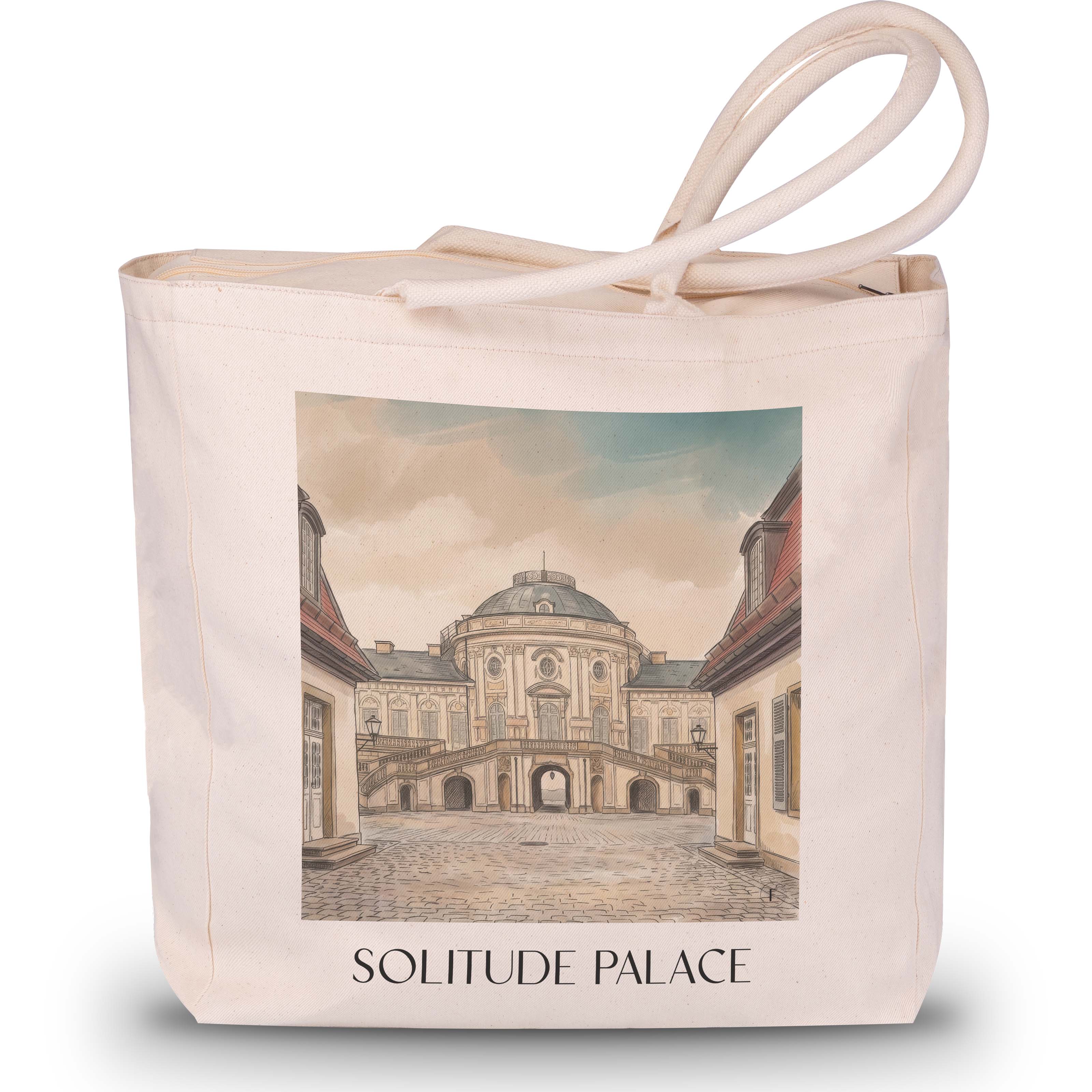 Schloss Solitude Shopping Tasche - Stuttgart - Deutschland Tote Bag - Einkaufstasche im Aquarell Stil - favplace