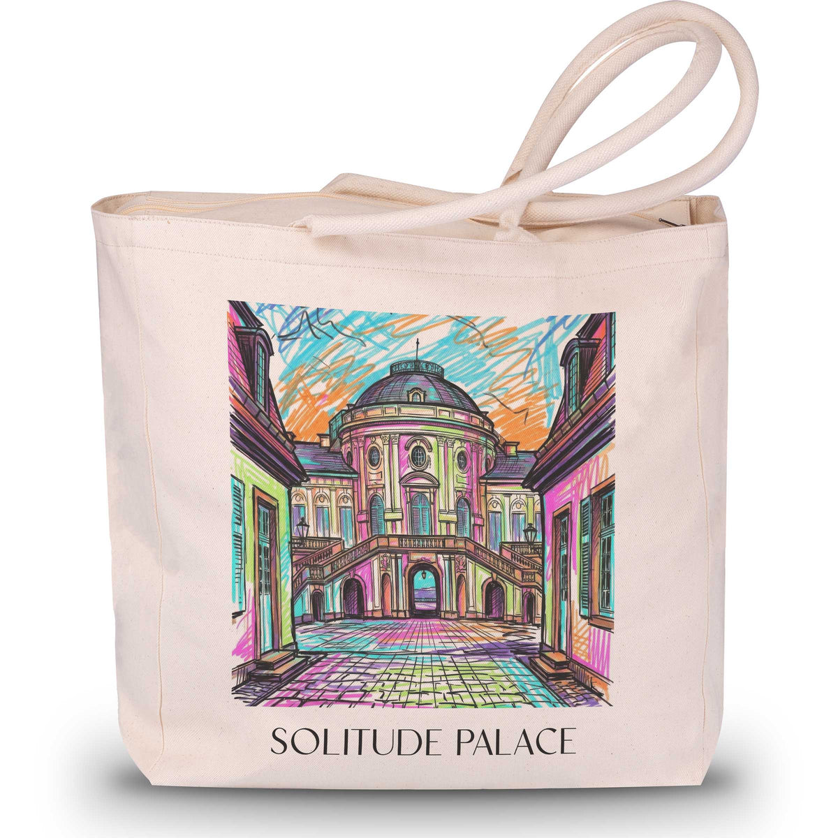 Schloss Solitude Shopping Tasche - Stuttgart - Deutschland Tote Bag - Einkaufstasche im Tag Graffiti Stil - favplace