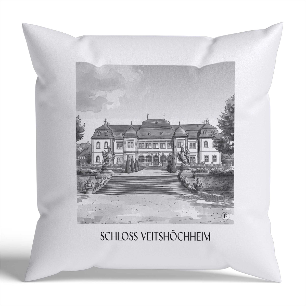 schloss-veitshöchheim-würzburg-deutschland-kissenbezug-aquarell-schwarz-weiss