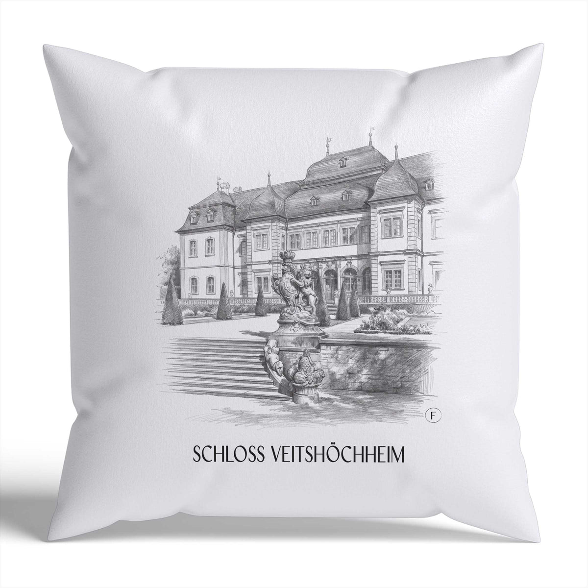 schloss-veitshöchheim-würzburg-deutschland-kissenbezug-bleistift-zeichnung-drawing