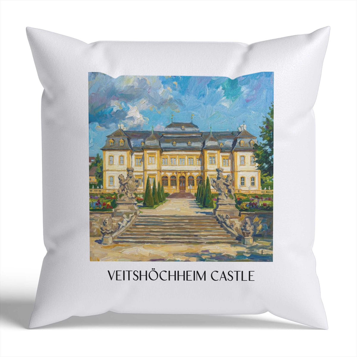 Schloss Veitshöchheim Kissenhülle - Zierkissen Bezug - Würzburg - Deutschland Kissen bzw. Kissenbezug im Ölgemälde Stil - favplace