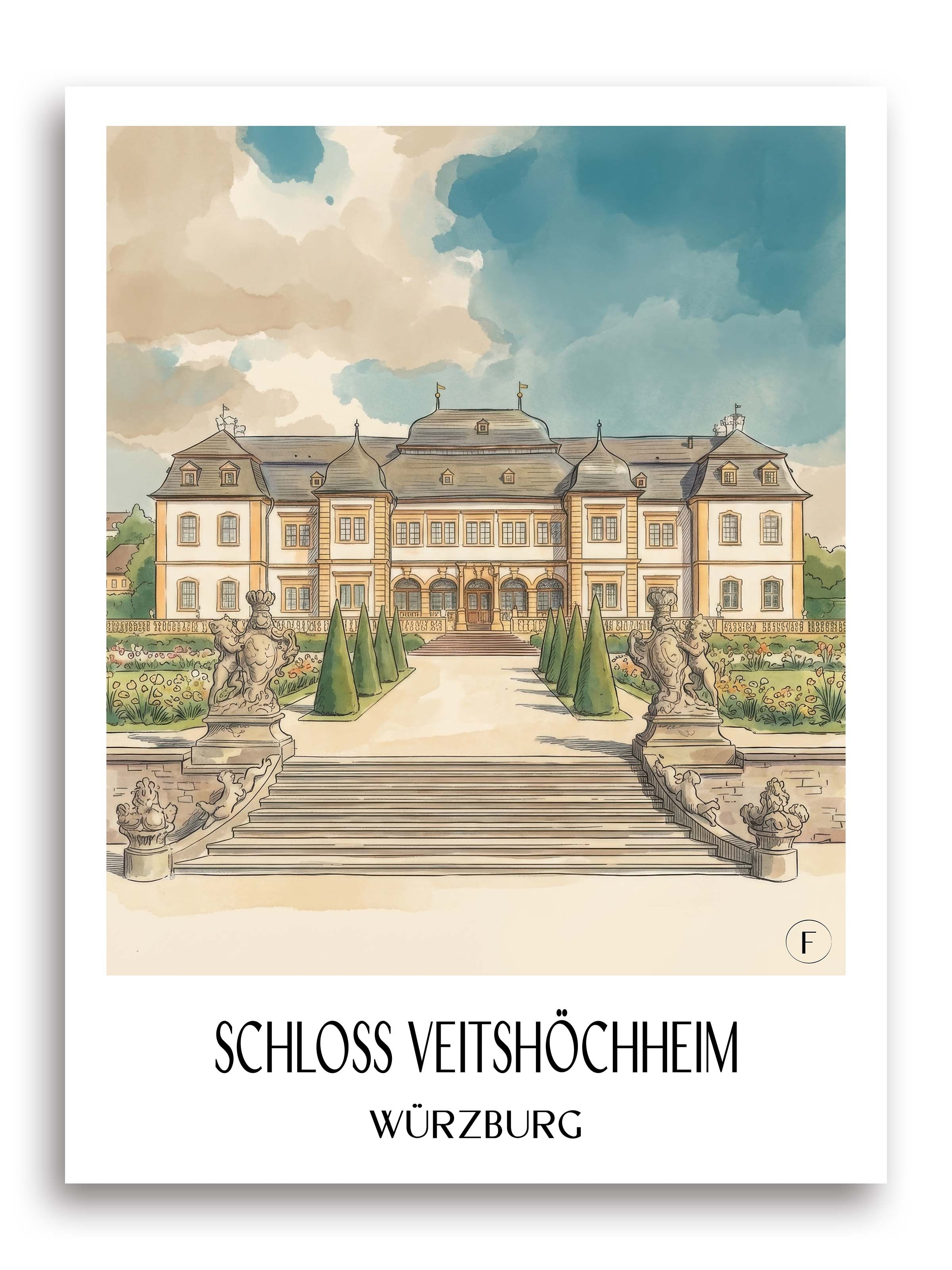 schloss-veitshöchheim-würzburg-deutschland-poster-aquarell