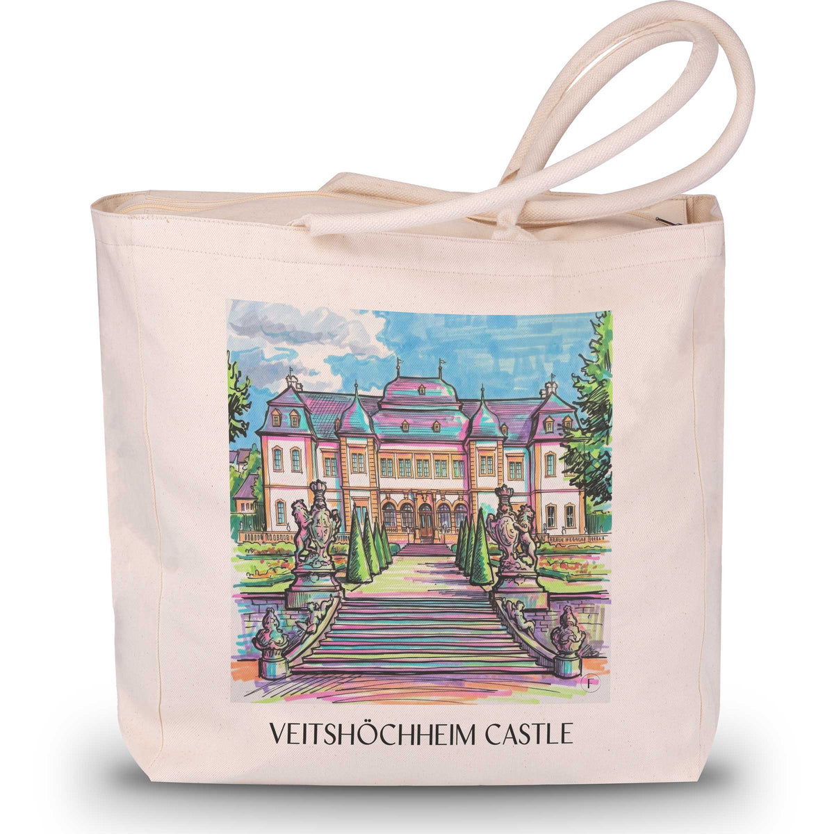 Schloss Veitshöchheim Shopping Tasche - Würzburg - Deutschland Tote Bag - Einkaufstasche im Tag Graffiti Stil - favplace