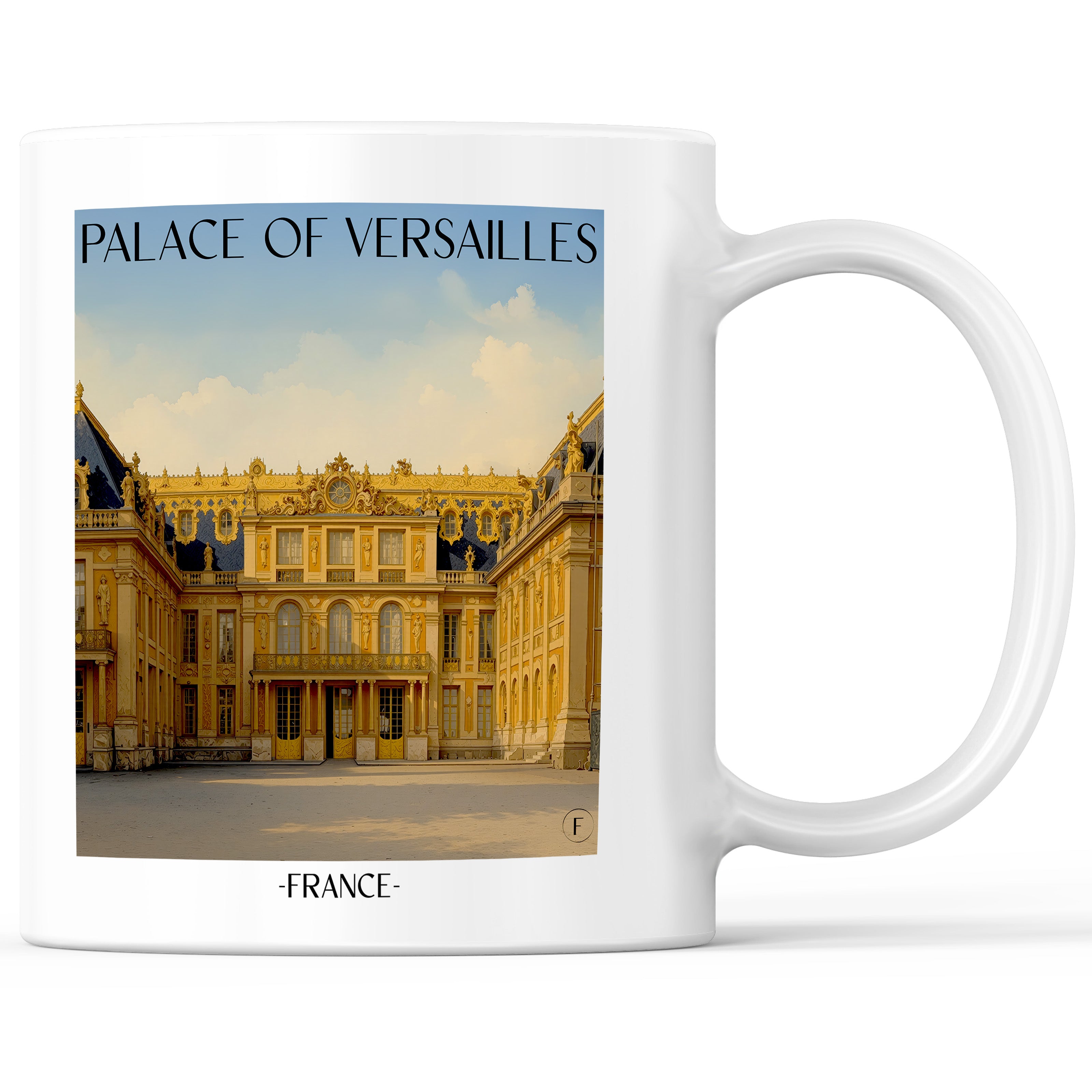 Schloss Versailles Kaffeebecher - Frankreich - Frankreich Becher - Kaffeetasse im Aquarell Stil - favplace
