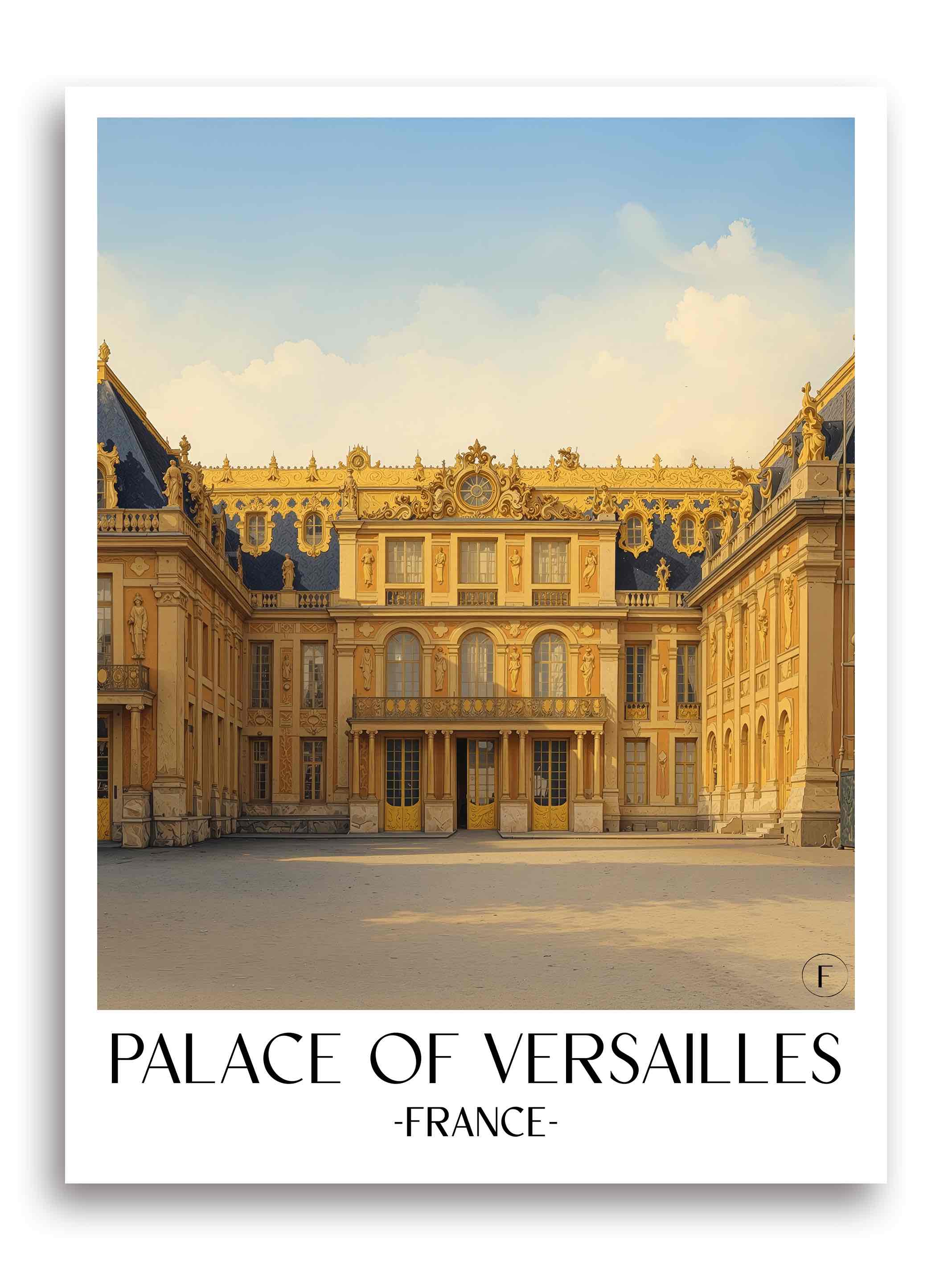 Schloss Versailles Poster - Frankreich - Frankreich Kunstdruck - Aquarell von A4 bis A1 - favplace