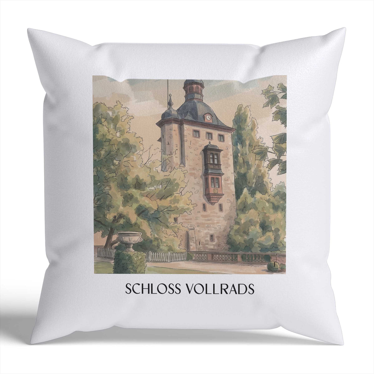 schloss-vollrads-rheingau-deutschland-kissenbezug-aquarell