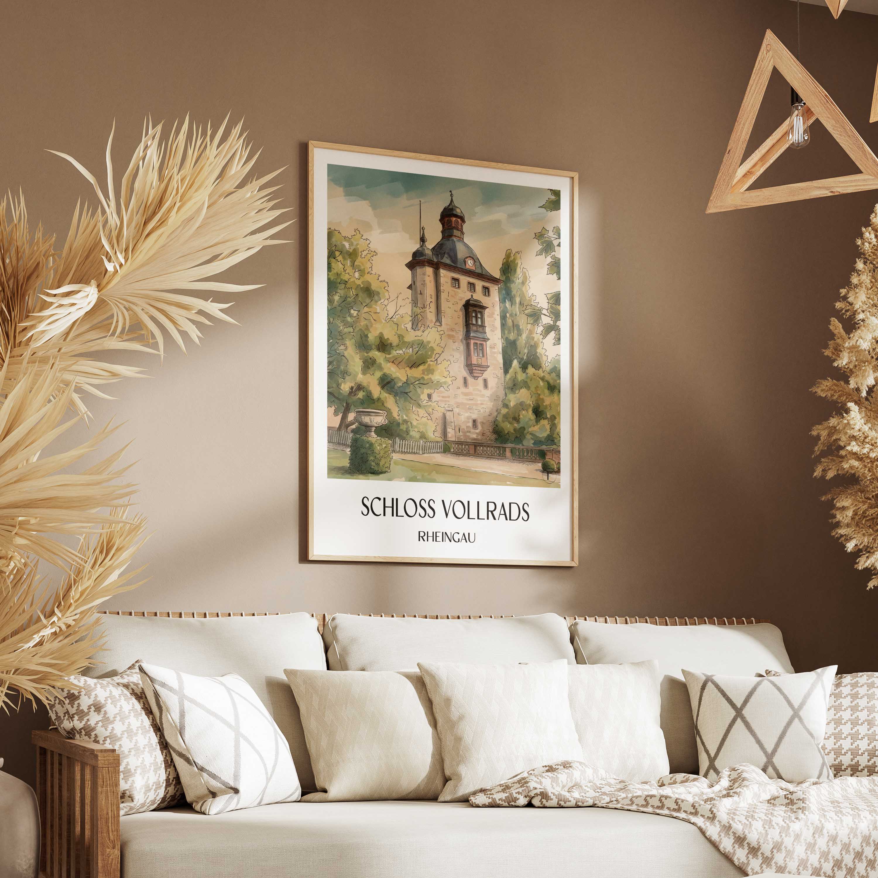 schloss-vollrads-rheingau-deutschland-poster-aquarell