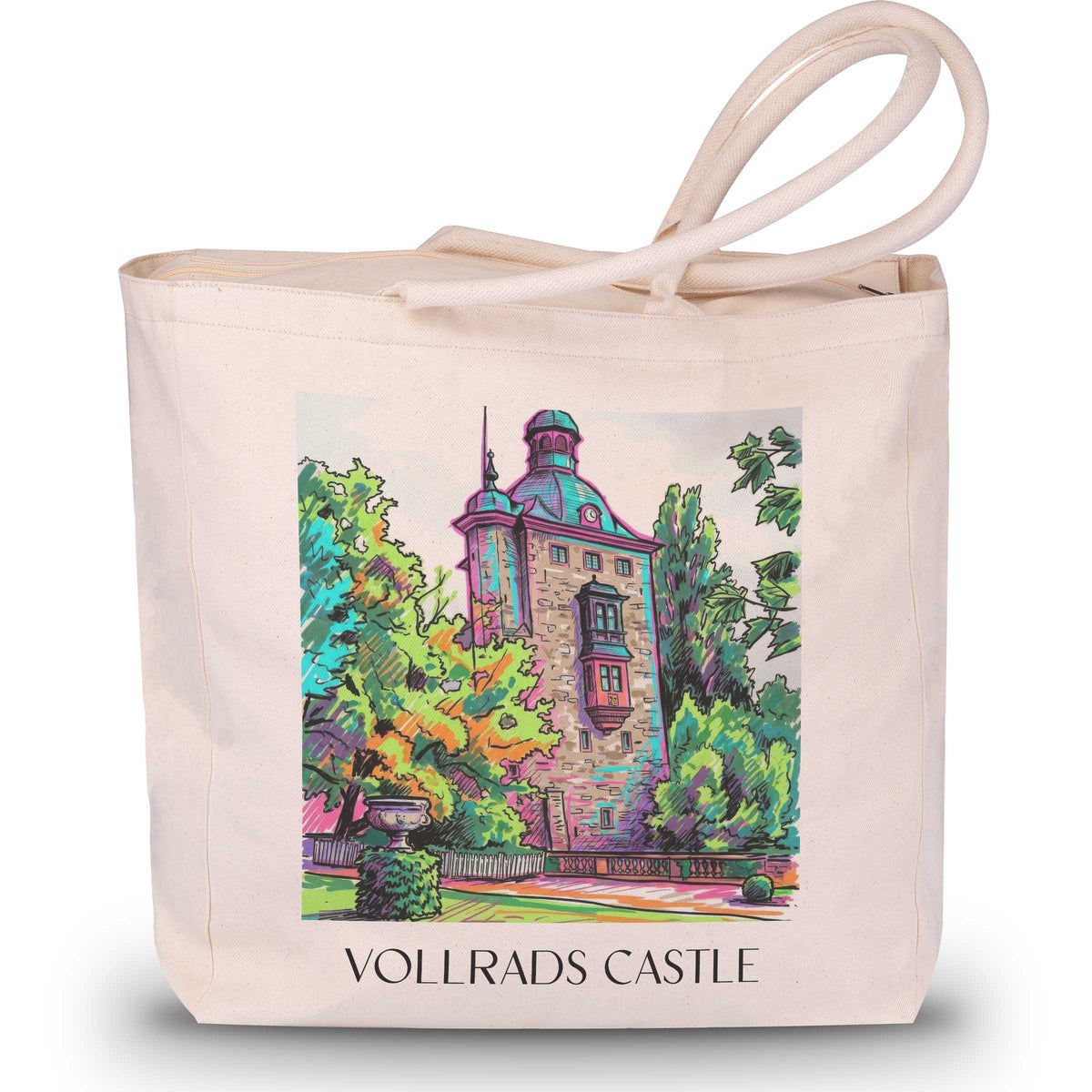 Schloss Vollrads Shopping Tasche - Rheingau - Deutschland Tote Bag - Einkaufstasche im Tag Graffiti Stil - favplace