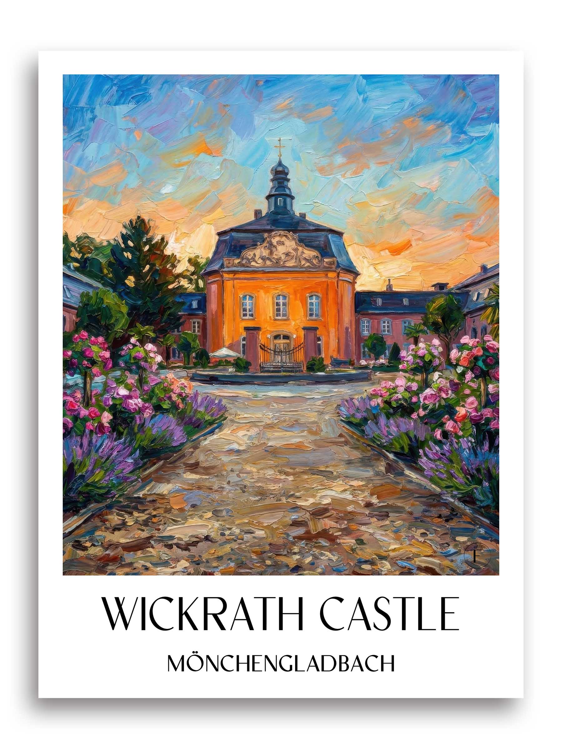 Schloss Wickrath Poster - Möchengladbach - Deutschland Kunstdruck - Ölgemälde von A4 bis A1 - favplace