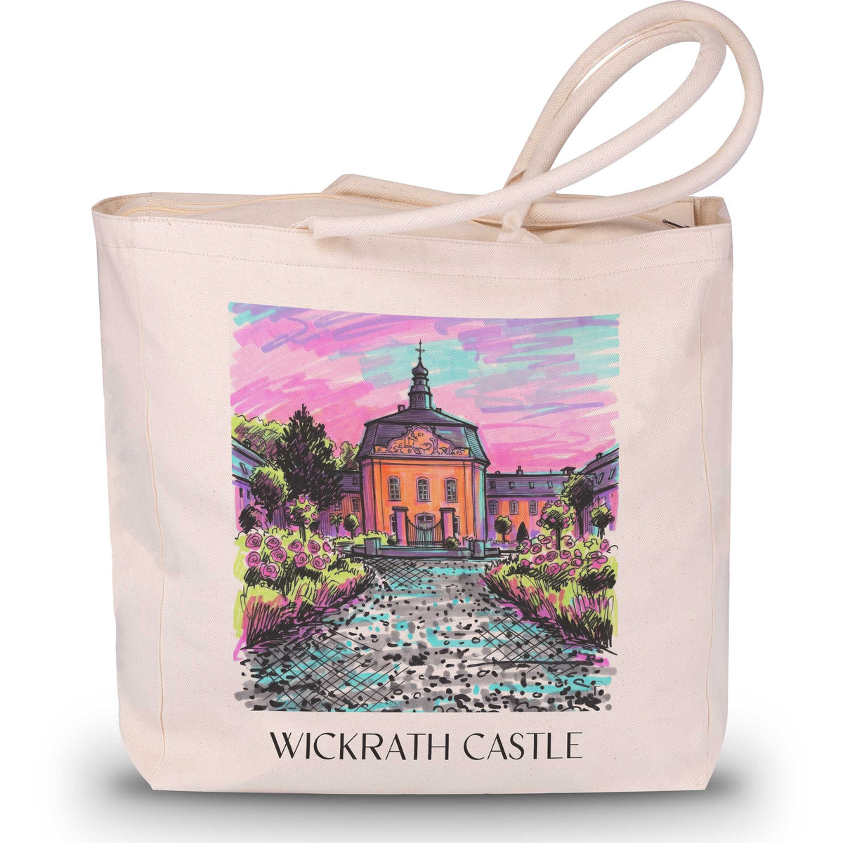 Schloss Wickrath Shopping Tasche - Möchengladbach - Deutschland Tote Bag - Einkaufstasche im Tag Graffiti Stil - favplace