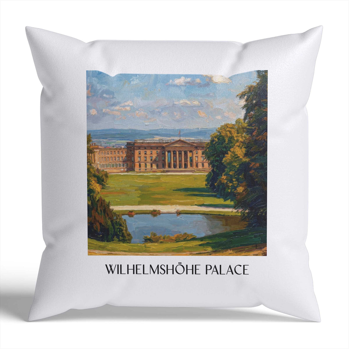 Schloss Wilhelmshöhe Kissenhülle - Zierkissen Bezug - Kassel - Deutschland Kissen bzw. Kissenbezug im Ölgemälde Stil - favplace
