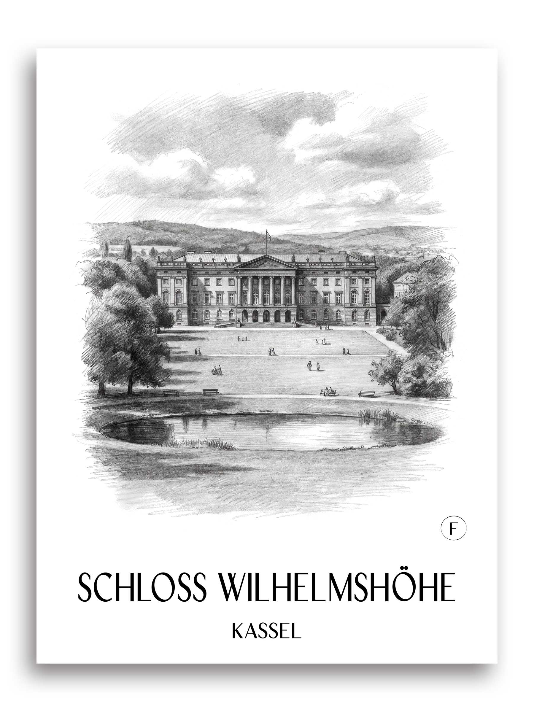 schloss-wilhelmshöhe-kassel-deutschland-poster-bleistift-zeichnung-drawing