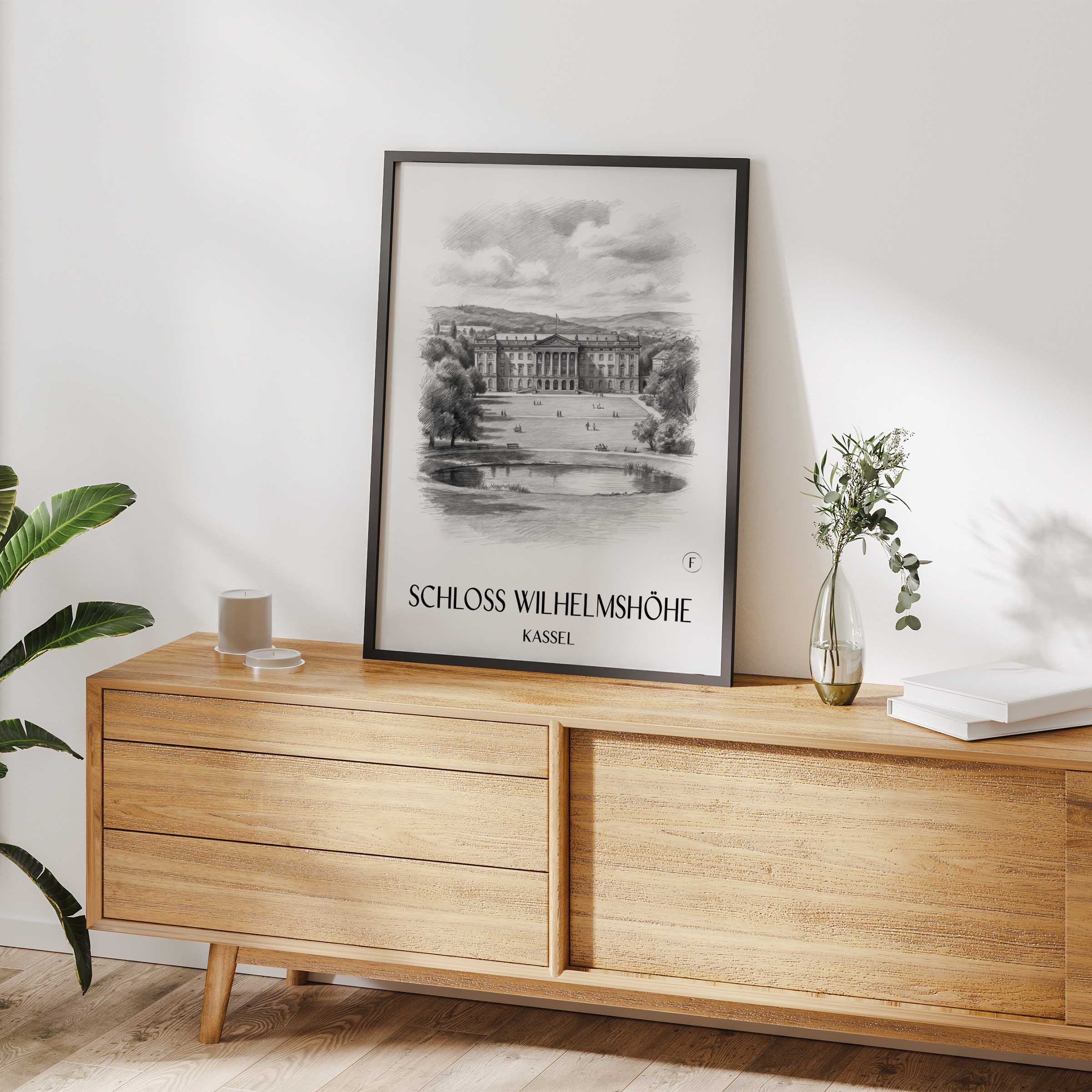 schloss-wilhelmshöhe-kassel-deutschland-poster-bleistift-zeichnung-drawing