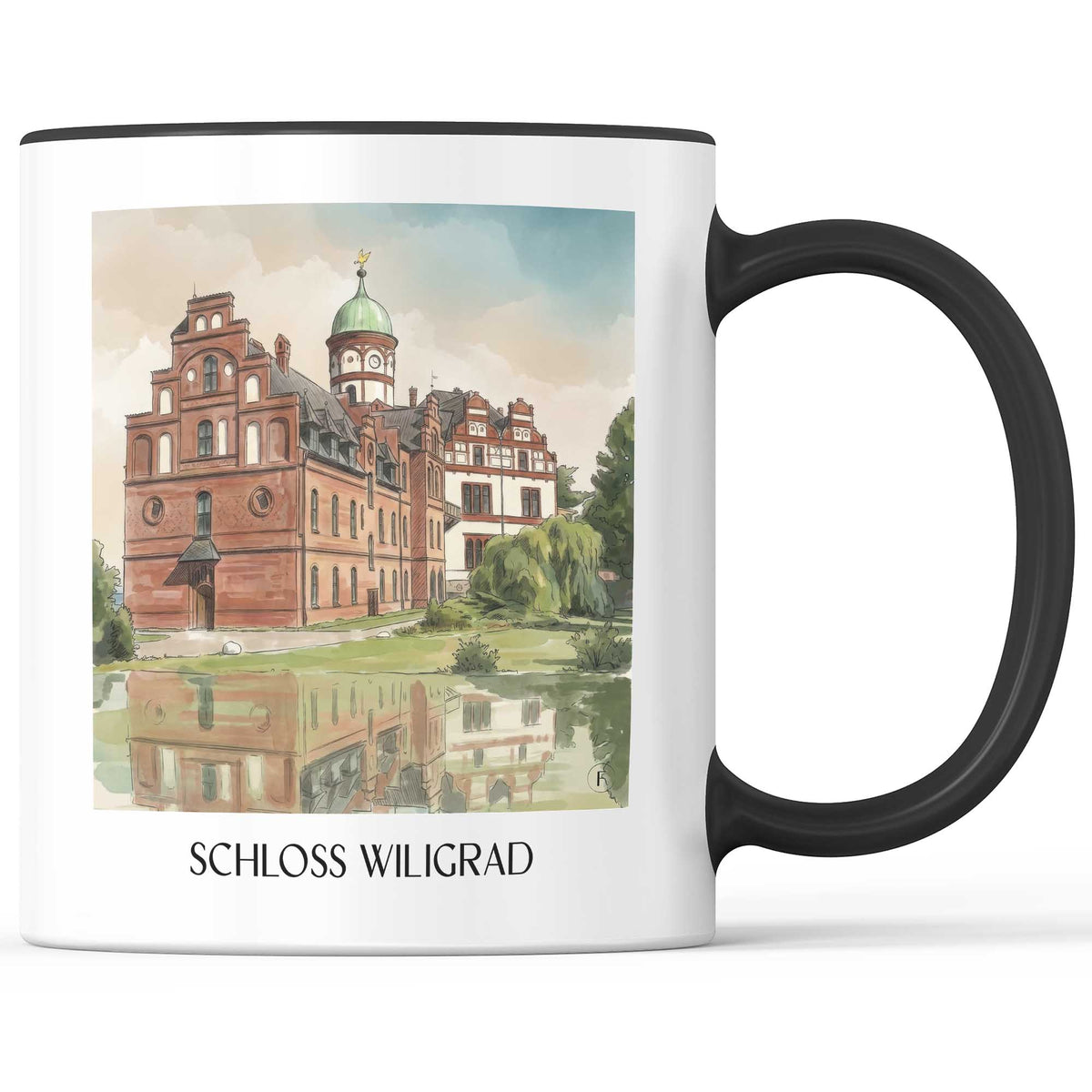 schloss-wiligrad-schwerin-deutschland-kaffeebecher-aquarell