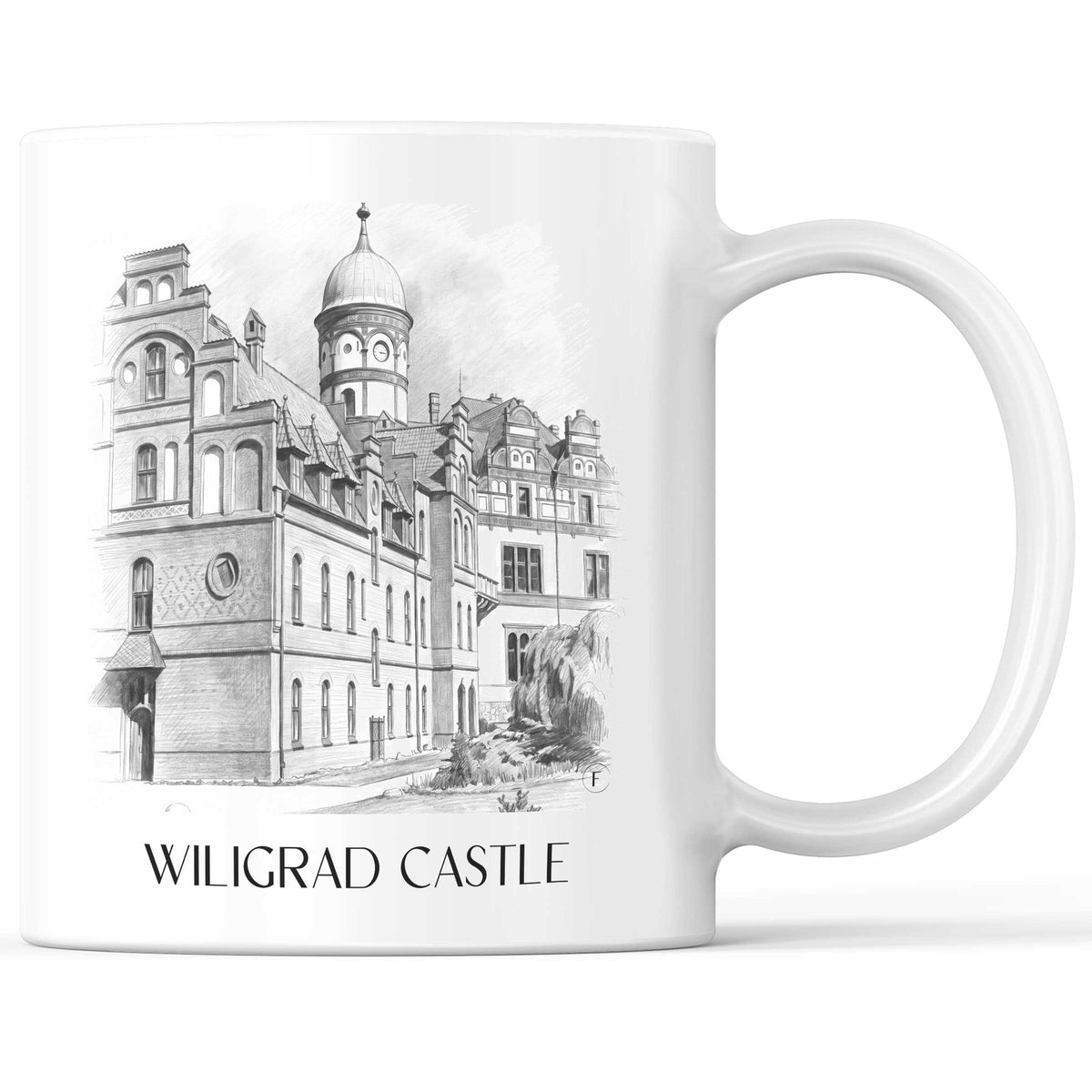 Schloss Wiligrad Kaffeebecher - Schwerin - Deutschland Becher - Kaffeetasse im Zeichnung Stil
