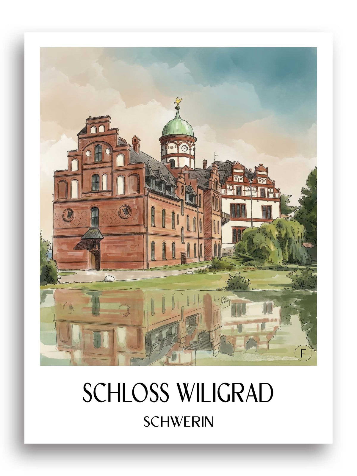 schloss-wiligrad-schwerin-deutschland-poster-aquarell