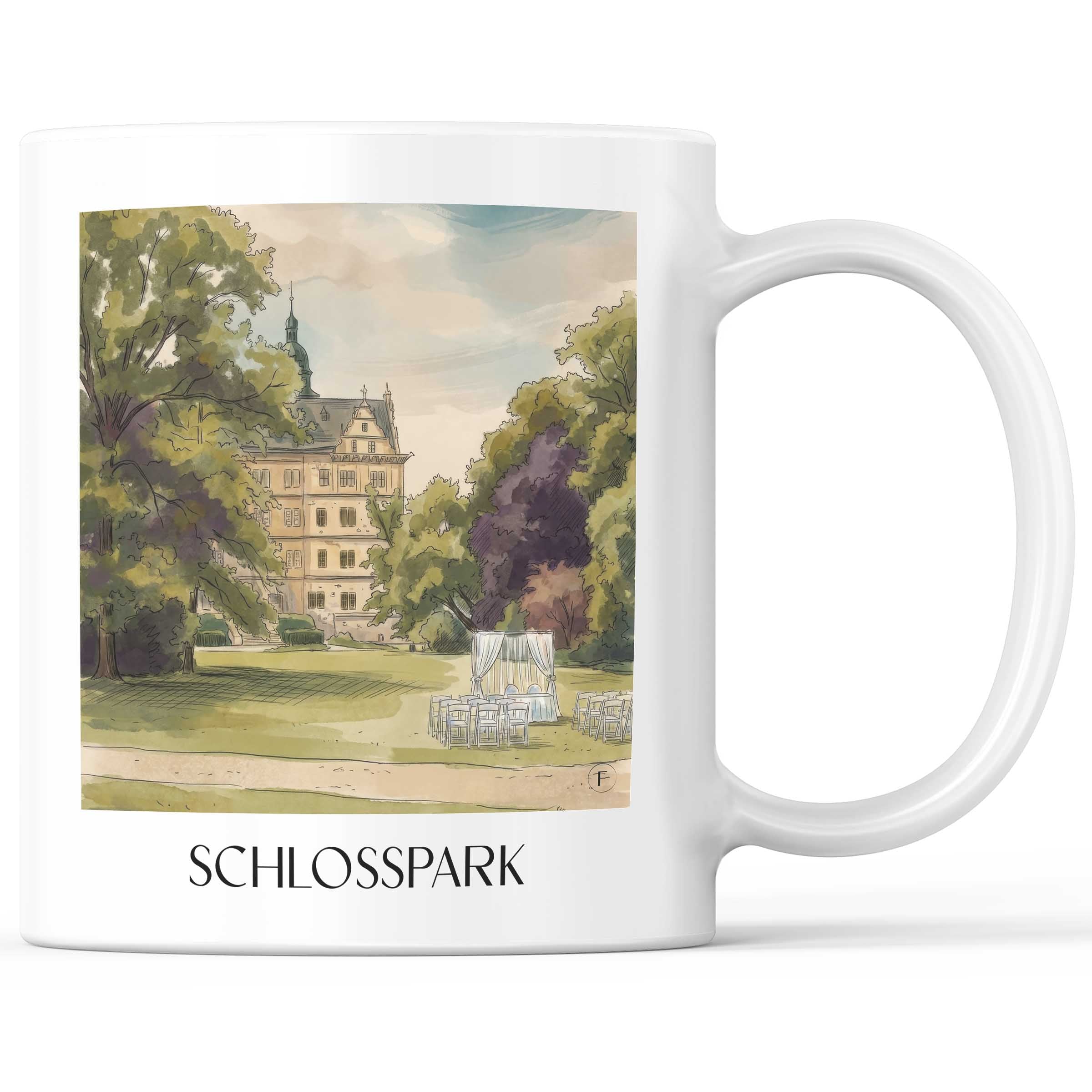 schlosspark-wolfsburg-deutschland-kaffeebecher-aquarell