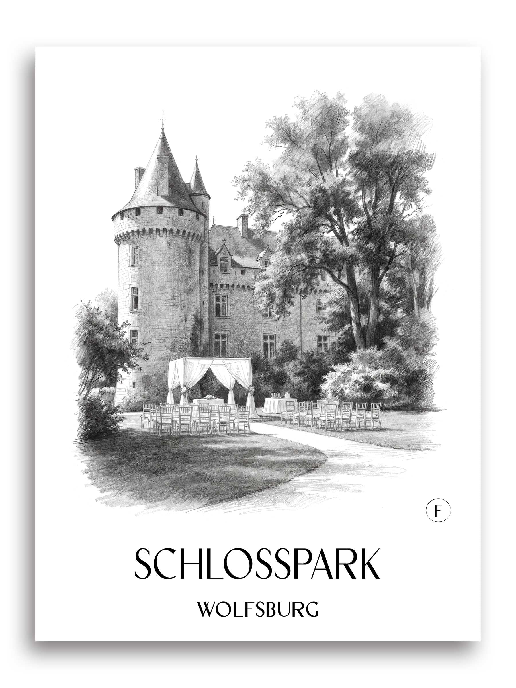 schlosspark-wolfsburg-deutschland-poster-bleistift-zeichnung-drawing