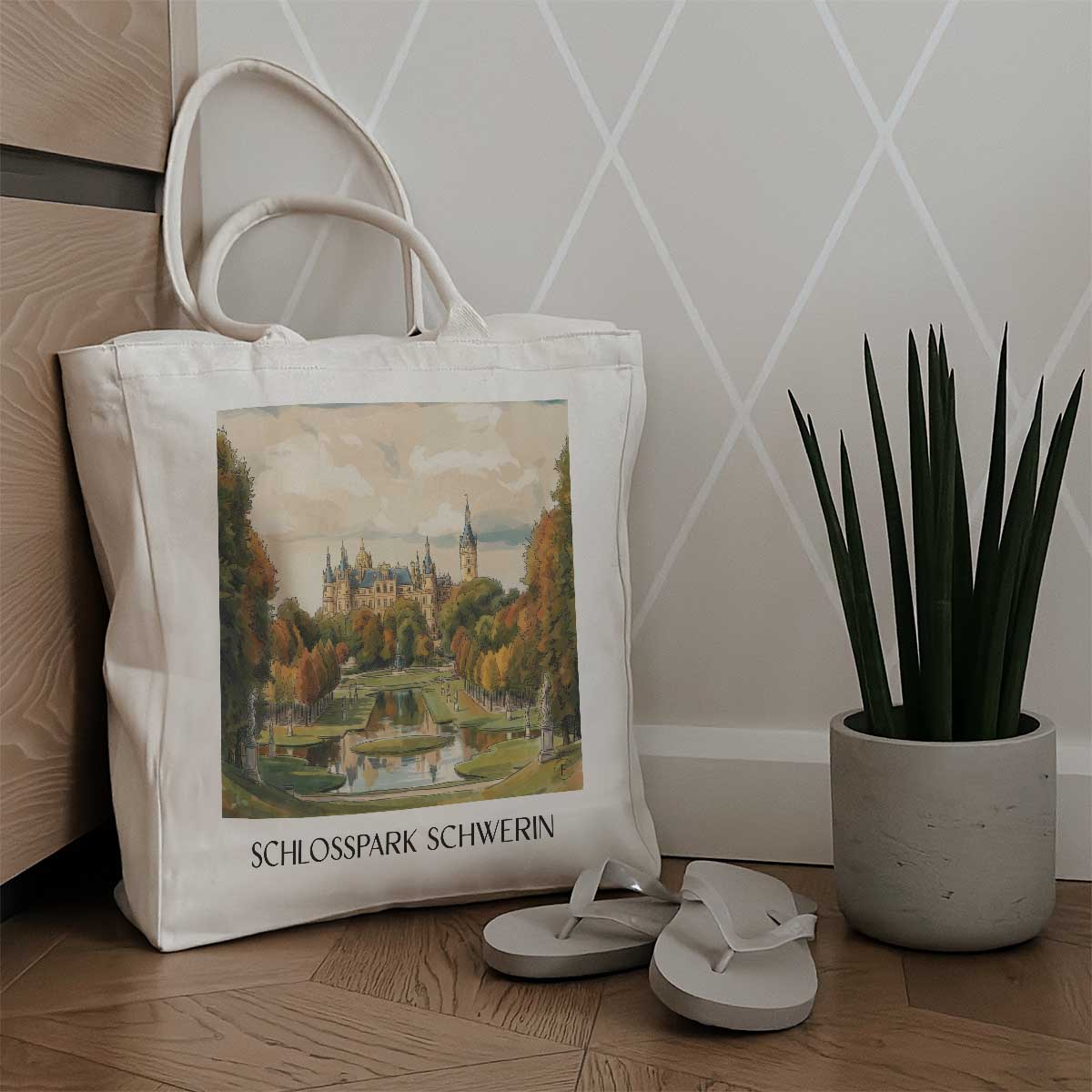 schlosspark-schwerin-deutschland-einkaufstasche-aquarell