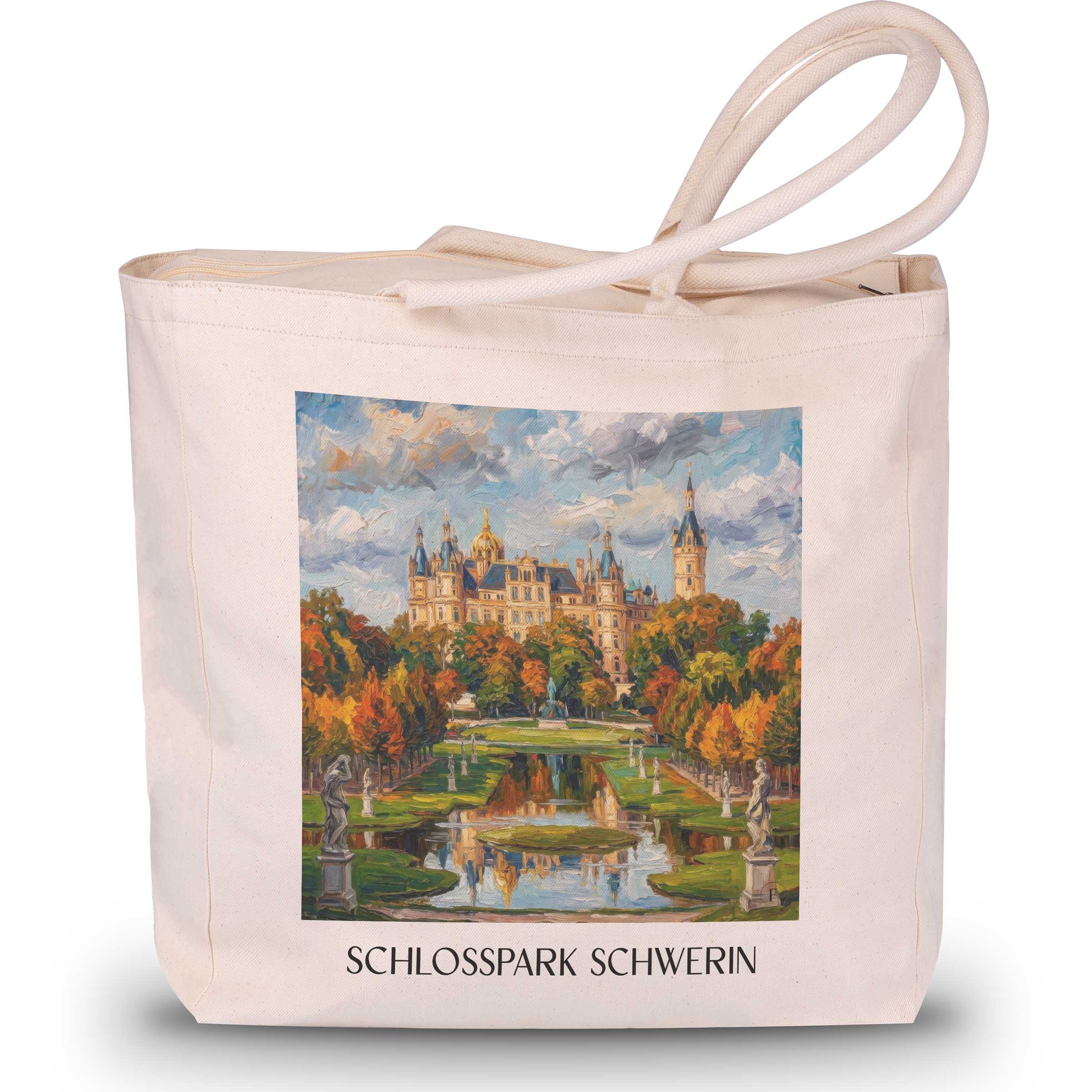 schlosspark-schwerin-deutschland-einkaufstasche-oil-painting-oelgemaelde