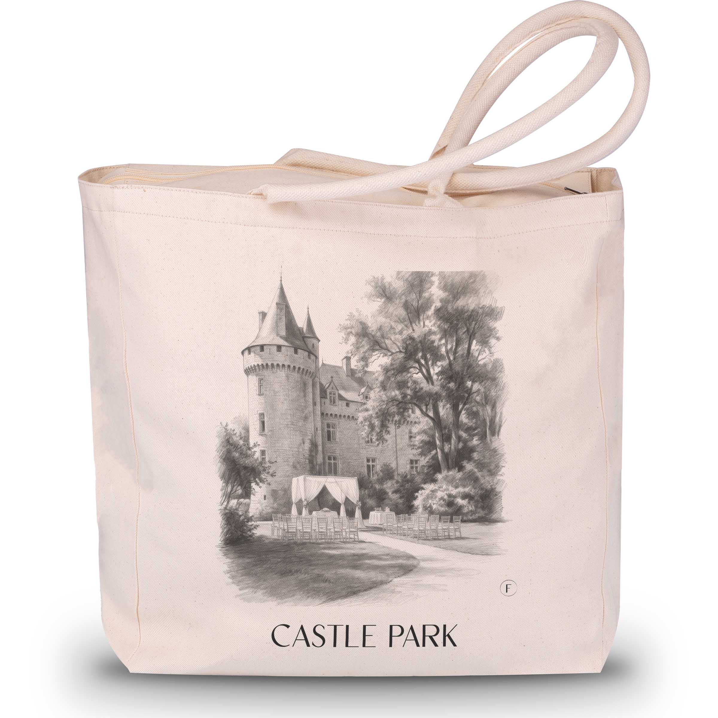 Schlosspark Shopping Tasche - Wolfsburg - Deutschland Tote Bag - Einkaufstasche im Zeichnung Stil - favplace